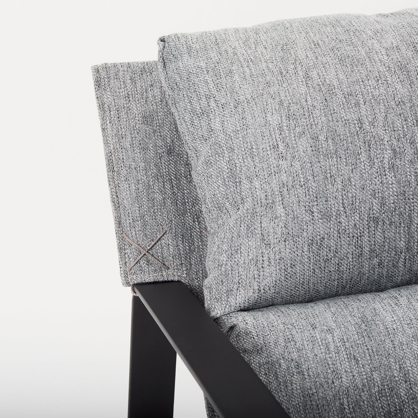 Guilia Accent Chair Castlerock Gray Fabric | Black Metal - accent-chairs