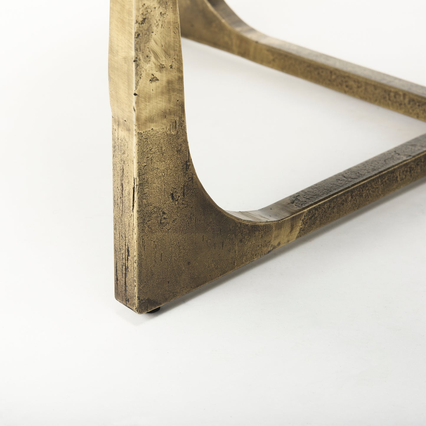 Atticus Black Wood and Antiqued Gold Metal Coffee Table