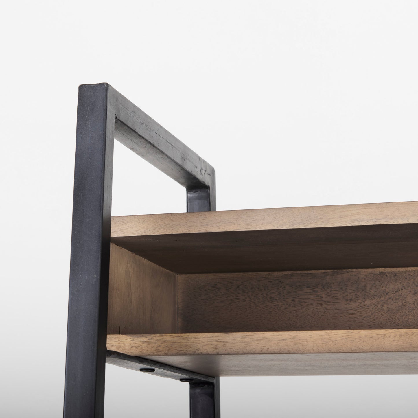 Cordell Office Desk Medium Brown Wood | Black Metal - office