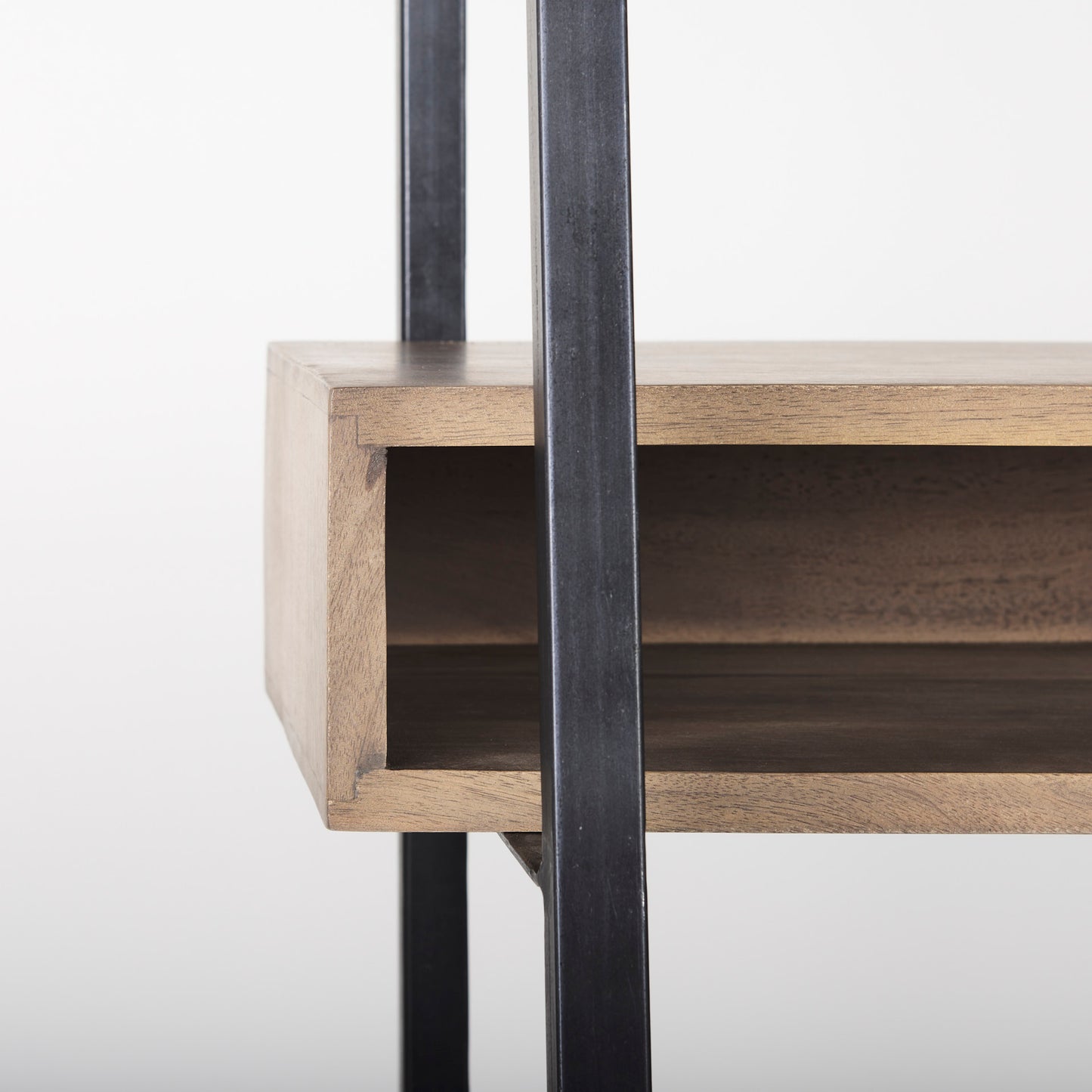 Cordell Office Desk Medium Brown Wood | Black Metal - office