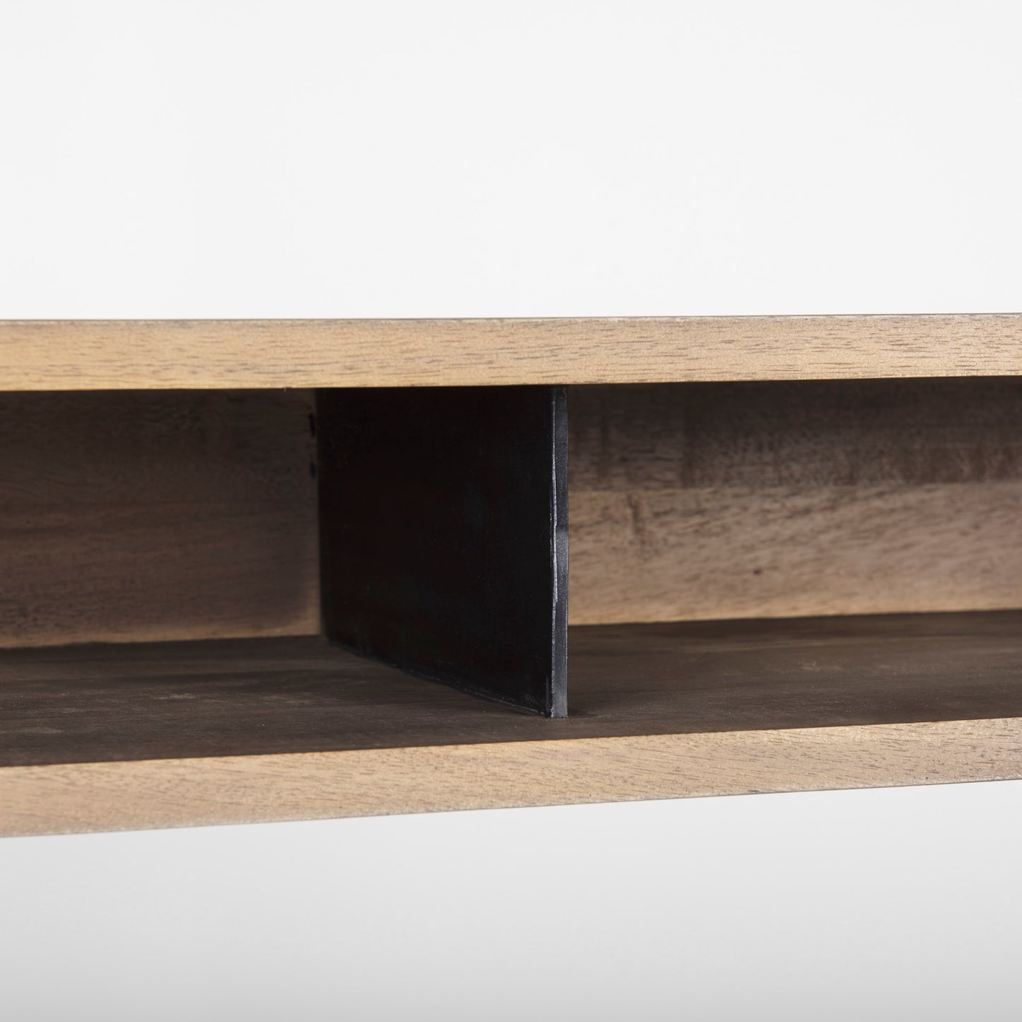 Cordell Office Desk Medium Brown Wood | Black Metal - office
