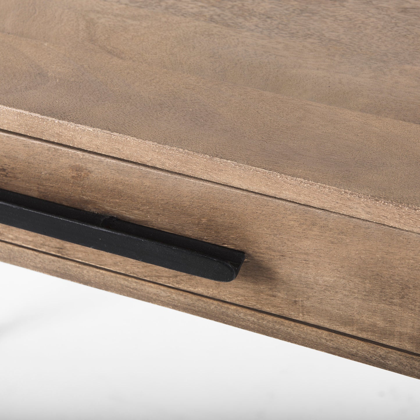 Cordell Office Desk Medium Brown Wood | Black Metal - office