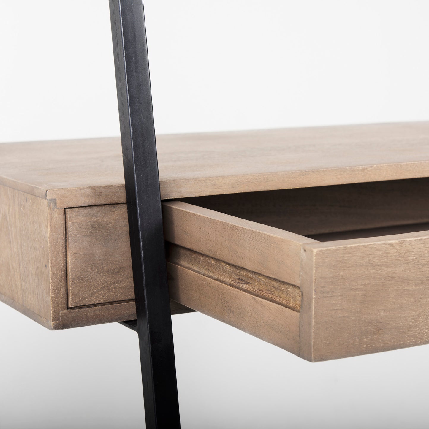 Cordell Office Desk Medium Brown Wood | Black Metal - office