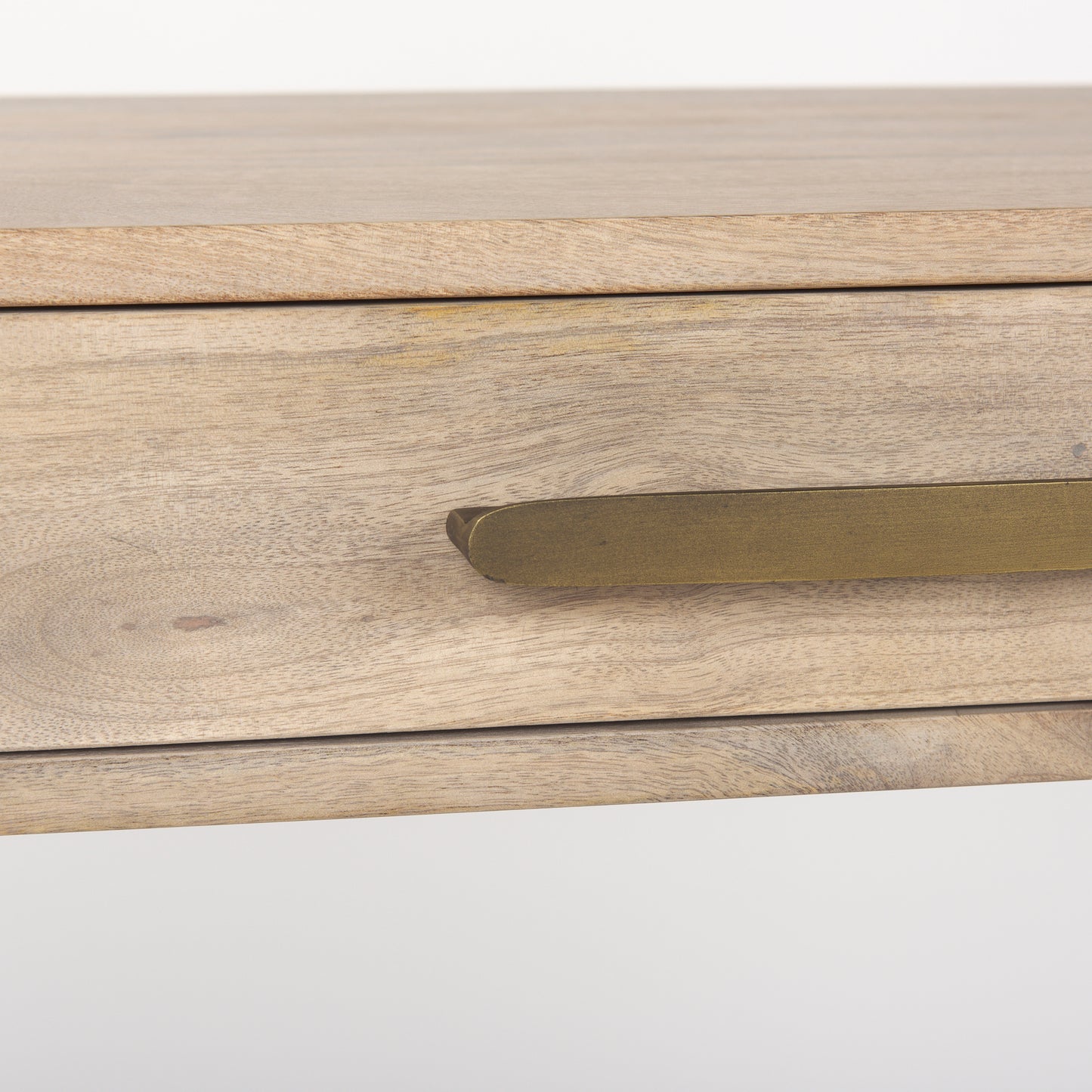 Cordell Office Desk Light Brown Wood | Gold Metal - office