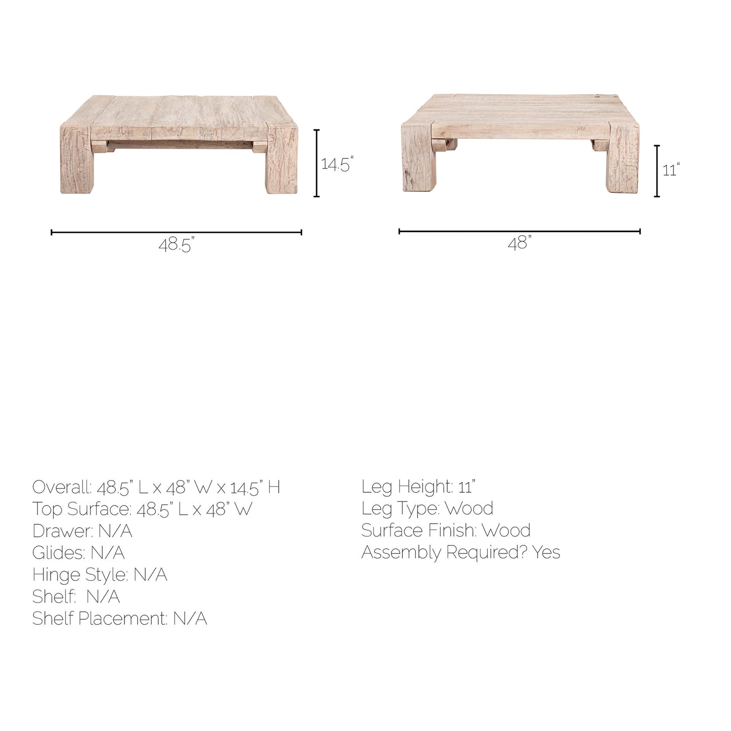 McArthur Coffee Table Reclaimed Wood - coffee-tables