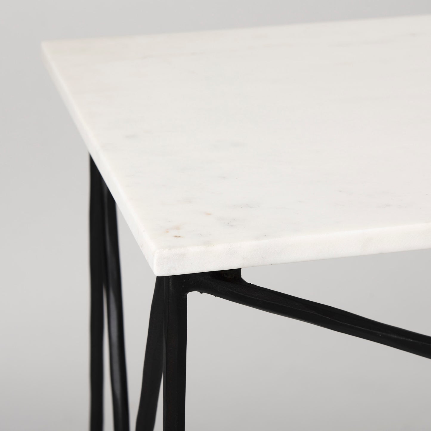 Lorlei Console Table White Marble | Gray Iron - console-tables