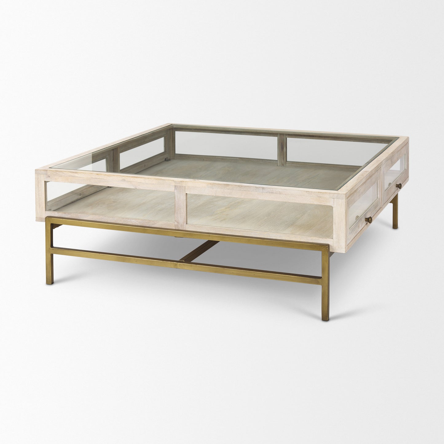 Arelius Coffee Table Series White Wood | Gold Metal | Square - coffee-tables