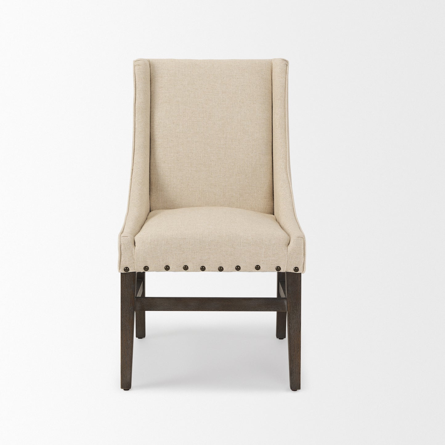 Kensington Dining Chair Medium Brown Wood | Cream Fabric - dining-chairs