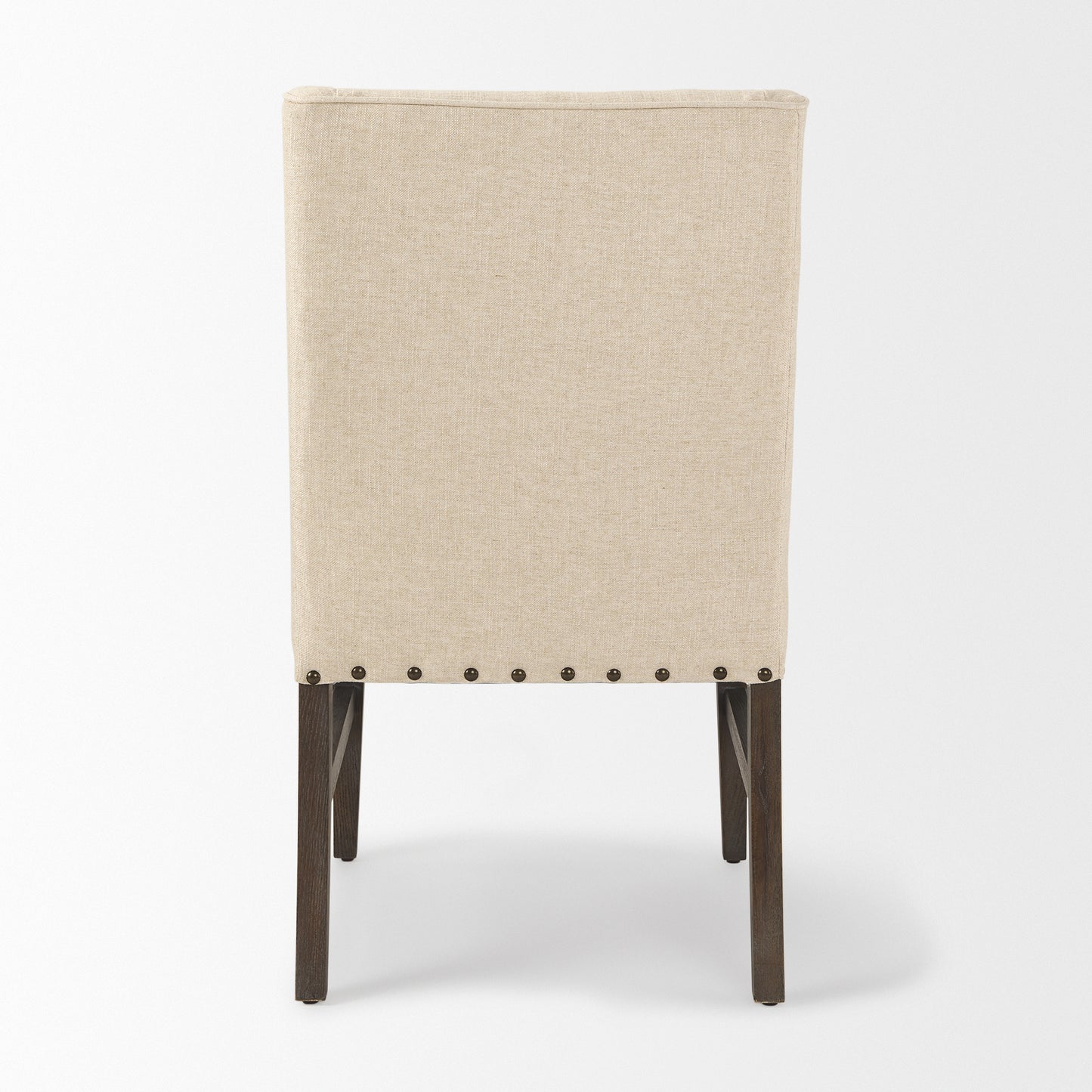 Kensington Dining Chair Medium Brown Wood | Cream Fabric - dining-chairs