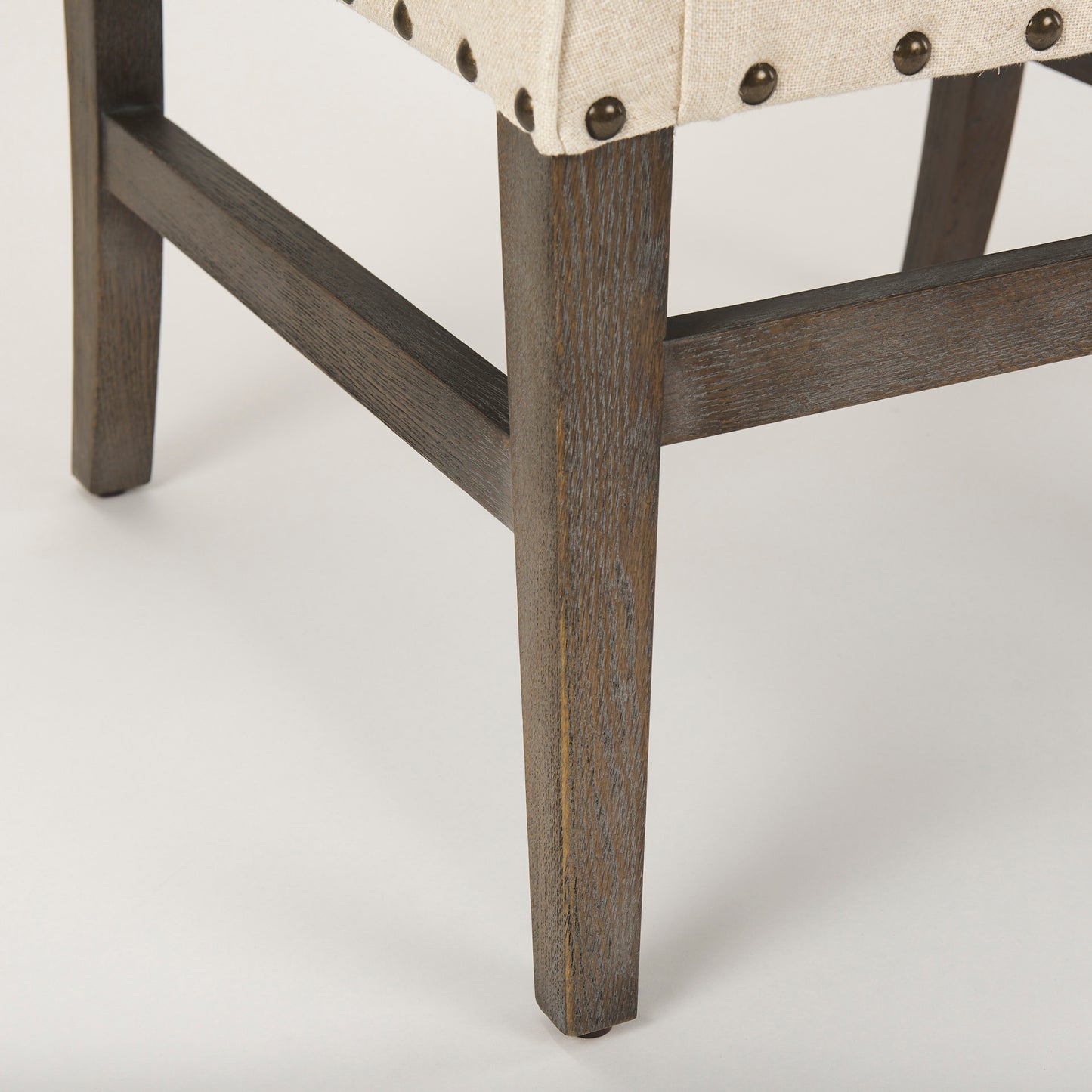 Kensington Dining Chair Medium Brown Wood | Cream Fabric - dining-chairs