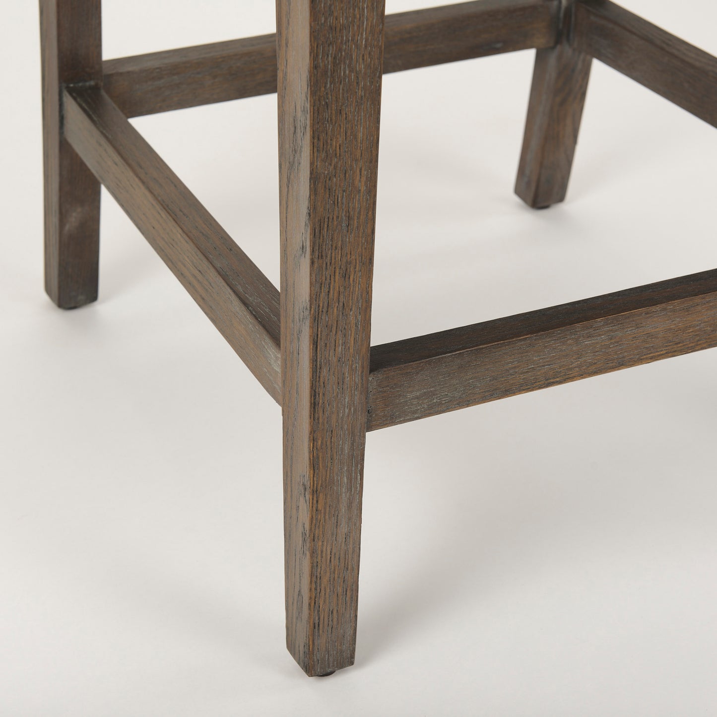 Kensington Upholstered Seat Bar Counter Stool Medium Brown Wood | Cream Upholstery - bar-stools