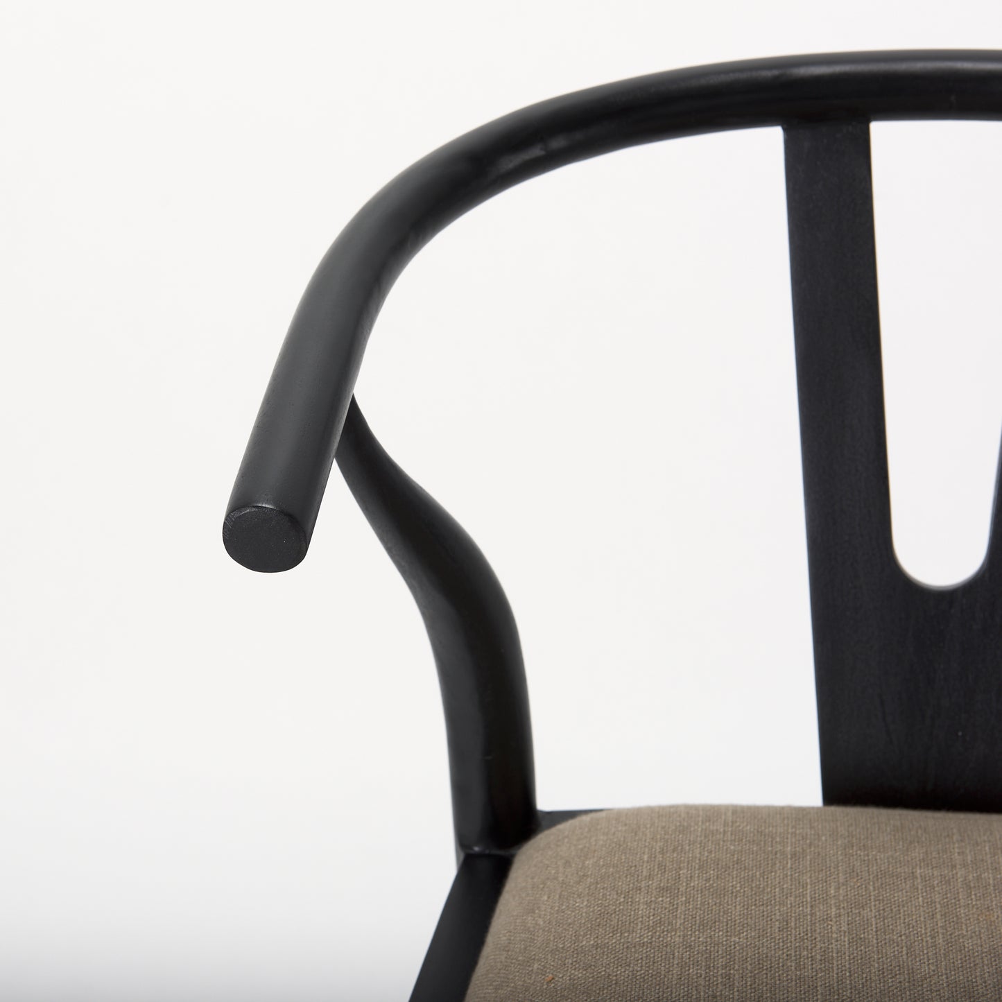 Trixie Upholstered Seat Bar Counter Stool Beige Fabric | Black Wood | Counter - bar-stools