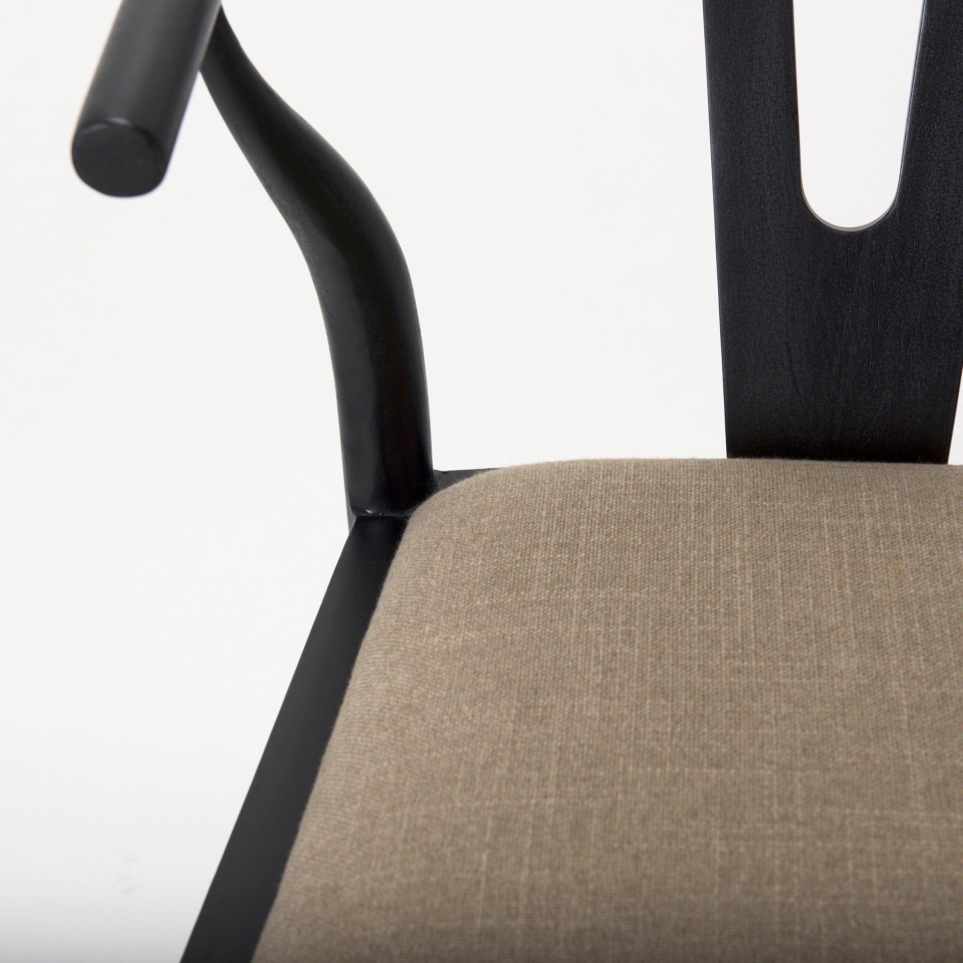 Trixie Upholstered Seat Bar Counter Stool Beige Fabric | Black Wood | Counter - bar-stools