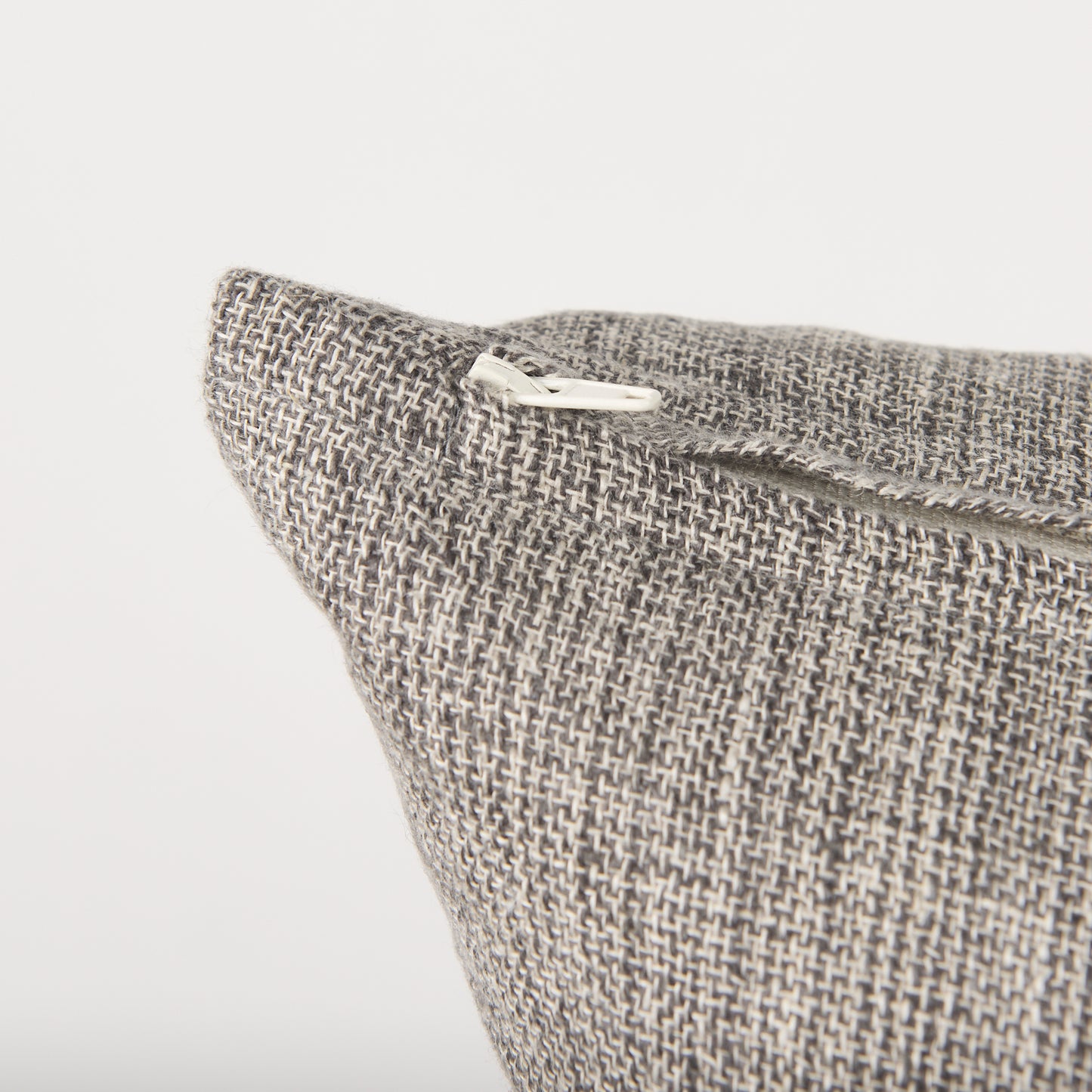Jacklyn Grey Linen Square Decorative Pillow Cover