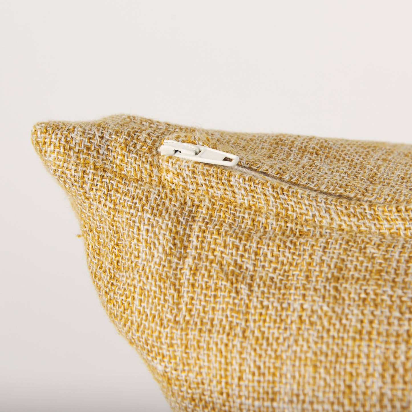 Jacklyn 22x22 Mustard Linen Square Decorative Pillow Cover