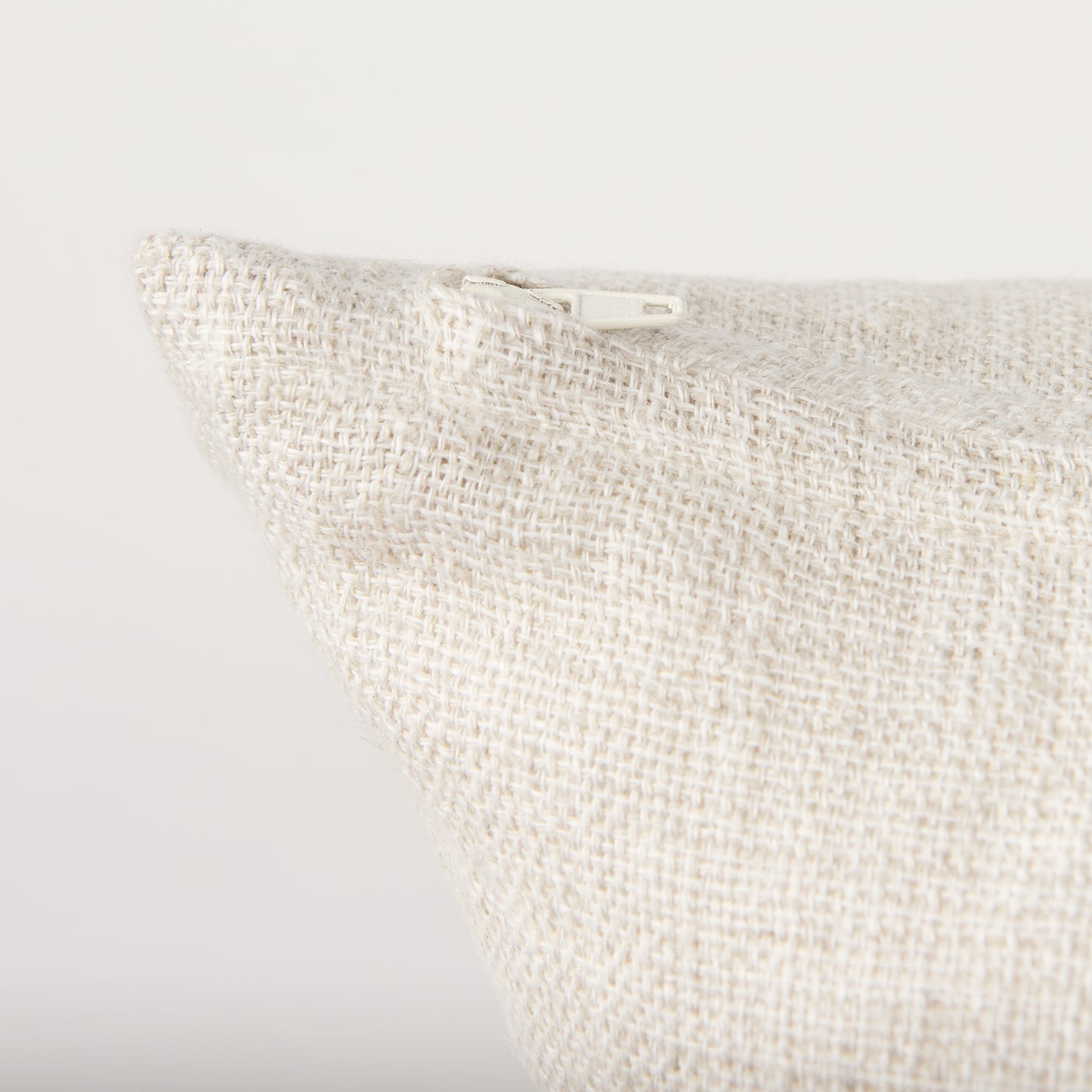 Jacklyn 22x22 Cream Linen Square Decorative Pillow Cover