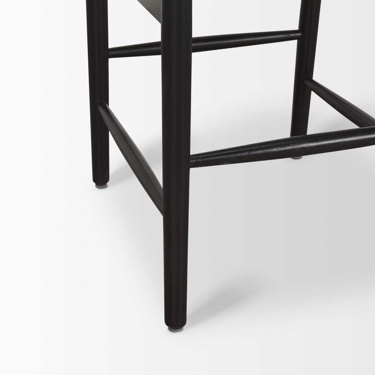 Trixie Black Wood Frame w/ Dark Taupe Fabric Seat Bar Stool