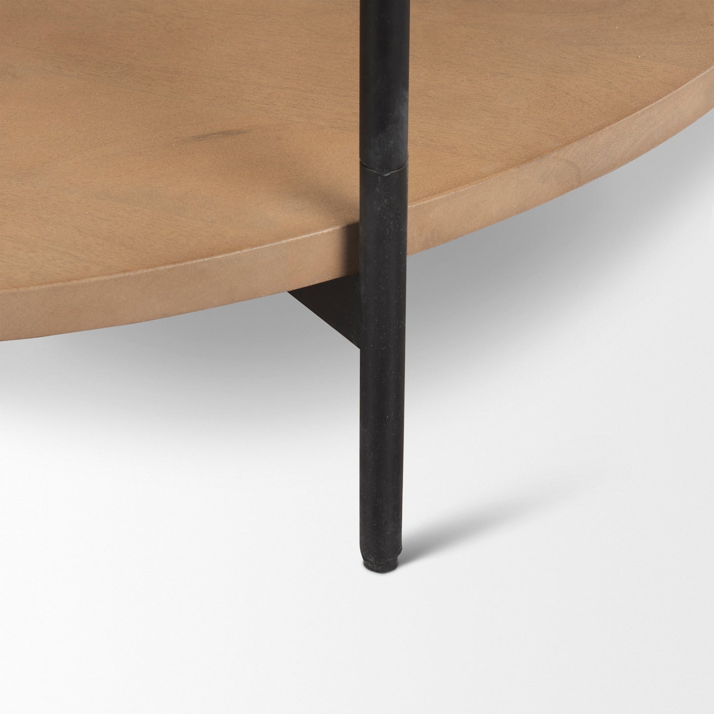 Larkin Coffee Table White Marble | Brown Wood | Round - coffee-tables