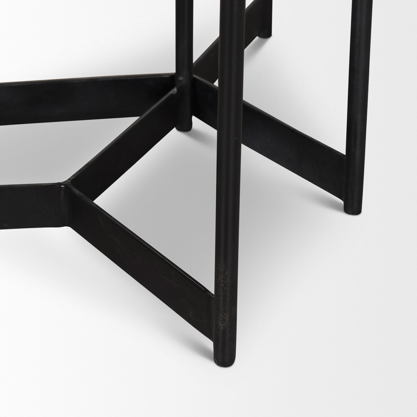 Larkin Marble & Dark Brown Wood Tabletop Nesting End/Side Tables
