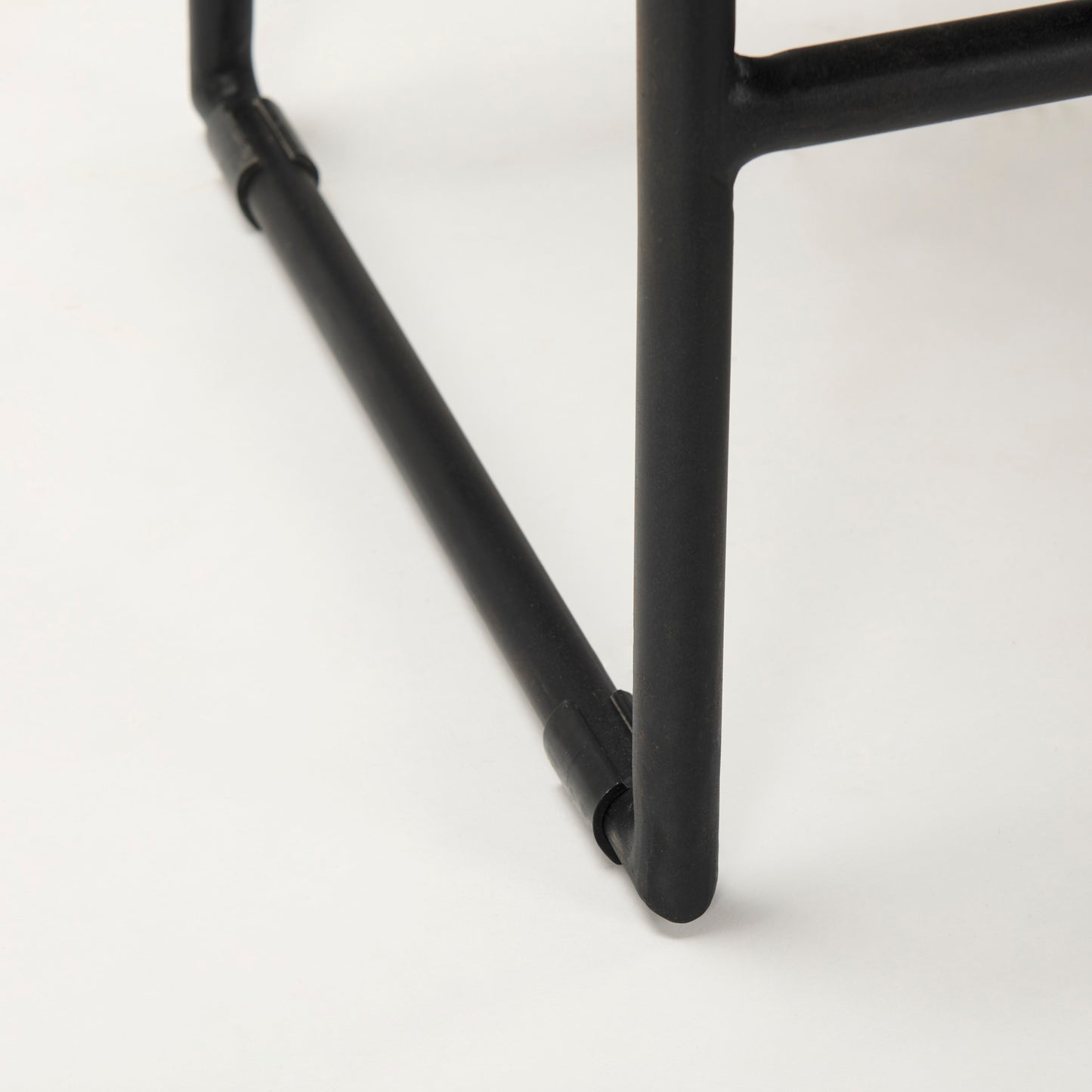 Givens 24.25"H Seat Height Black Wood Seat Black Frame Stool