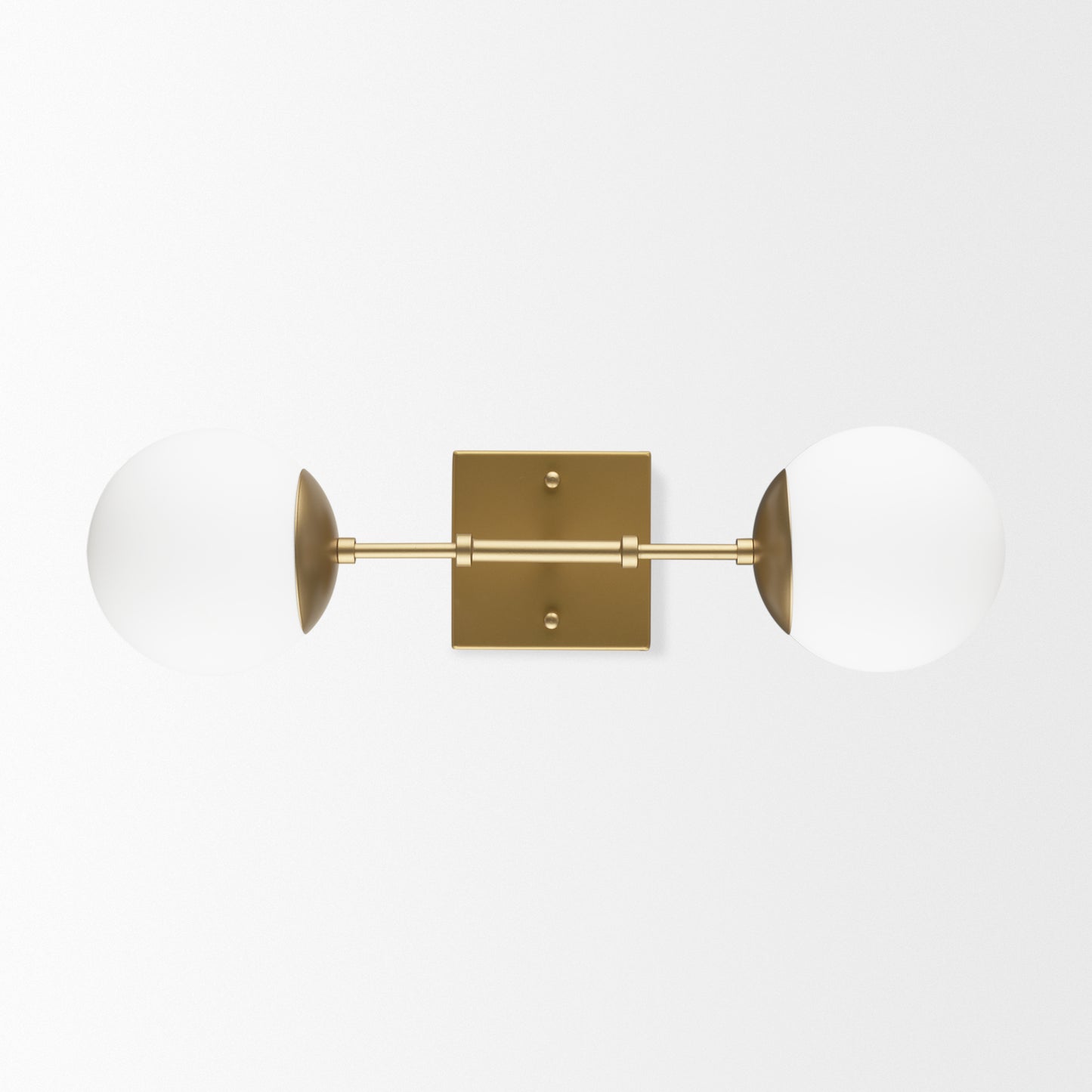 Edie Brushed Gold Metal w/ Frosted Glass Globes 2-Light Wall Sconce