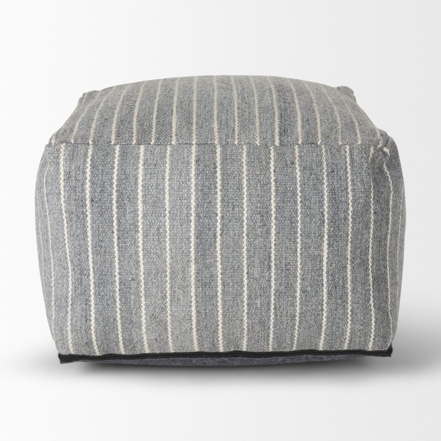 Kensie Pouf Blue | Stripes | 22 - poufs