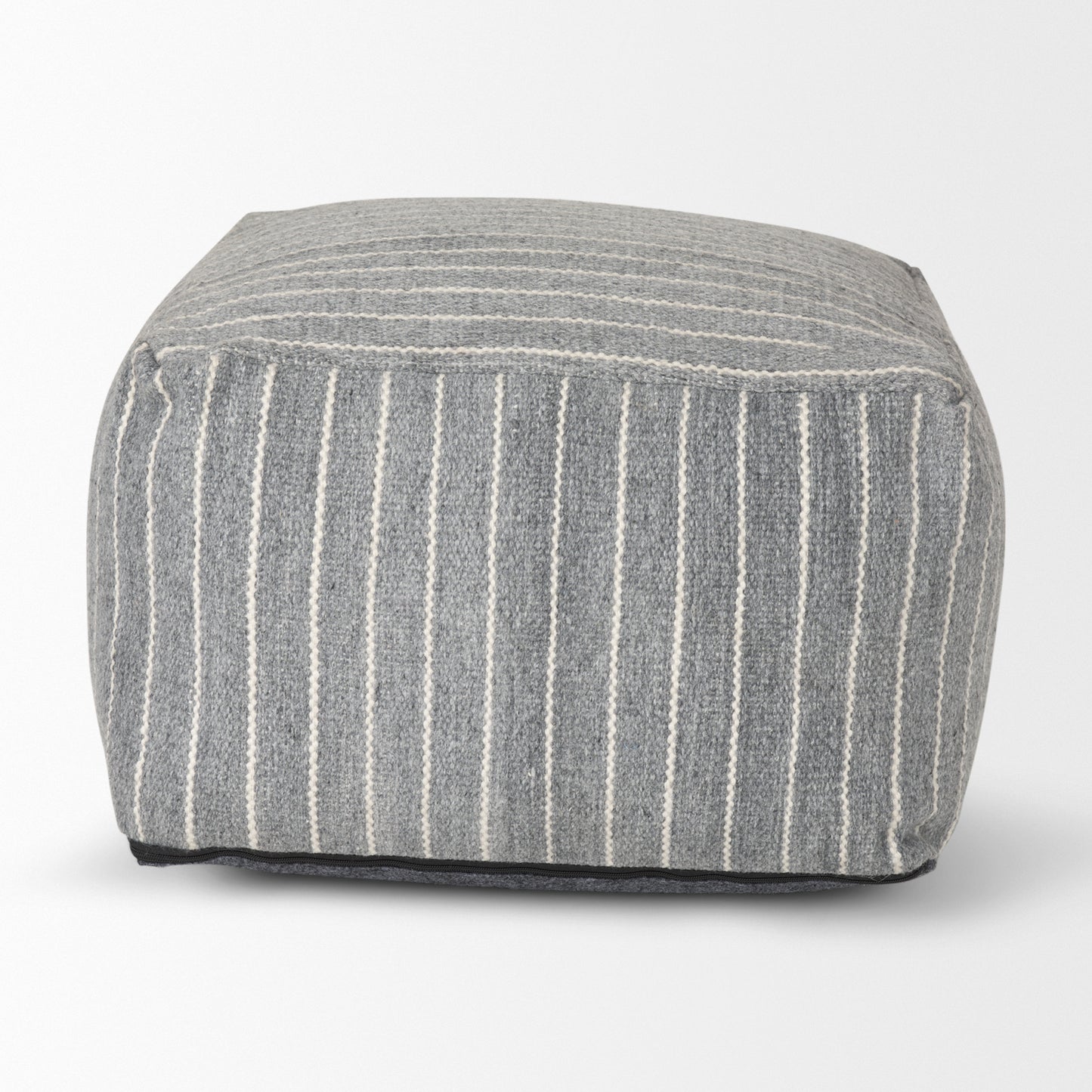 Kensie Pouf Blue | Stripes | 22 - poufs