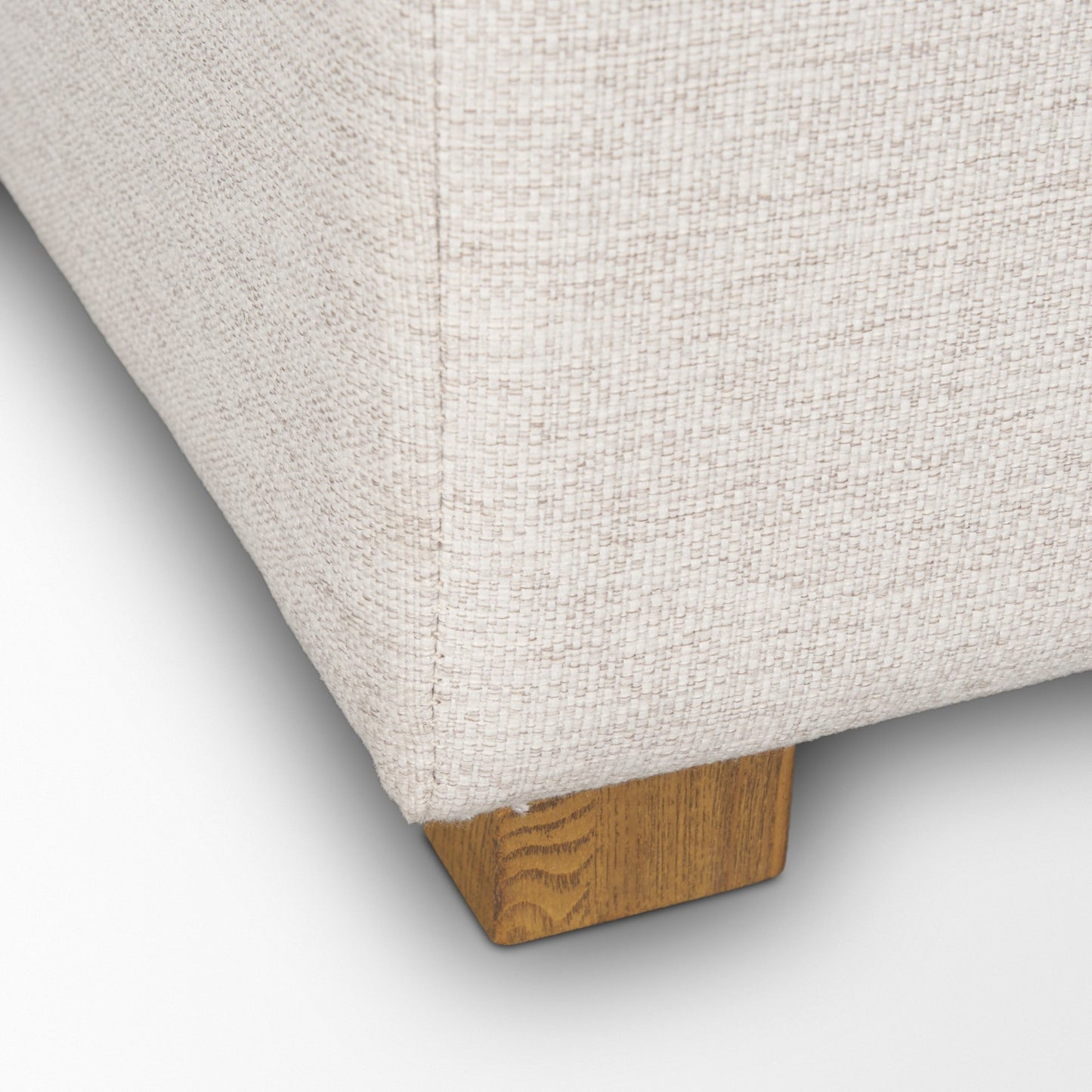 Halston Small Ottoman Oatmeal Performance Fabric