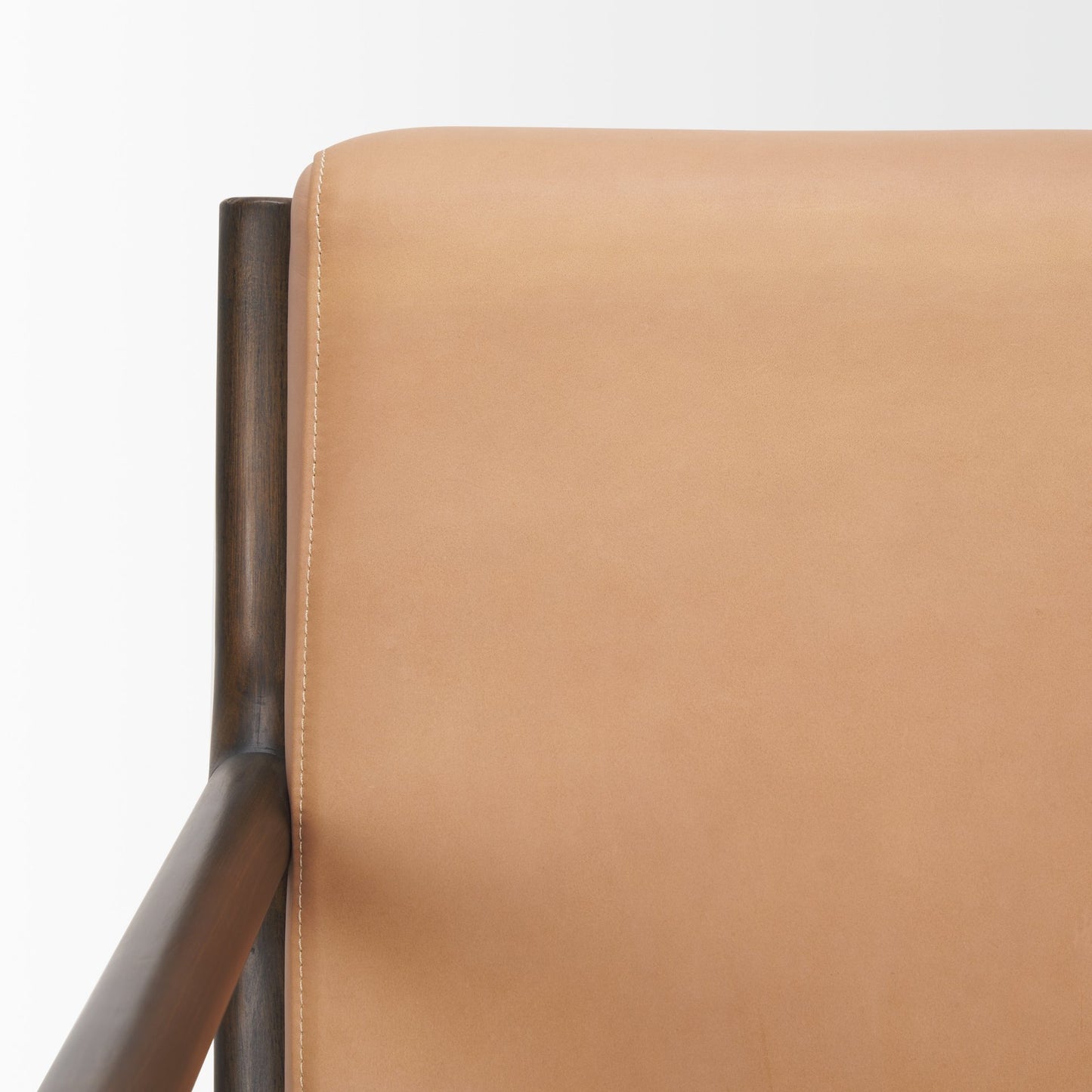 Cashel Accent Chair Medium Brown Wood | Leather - accent-chairs