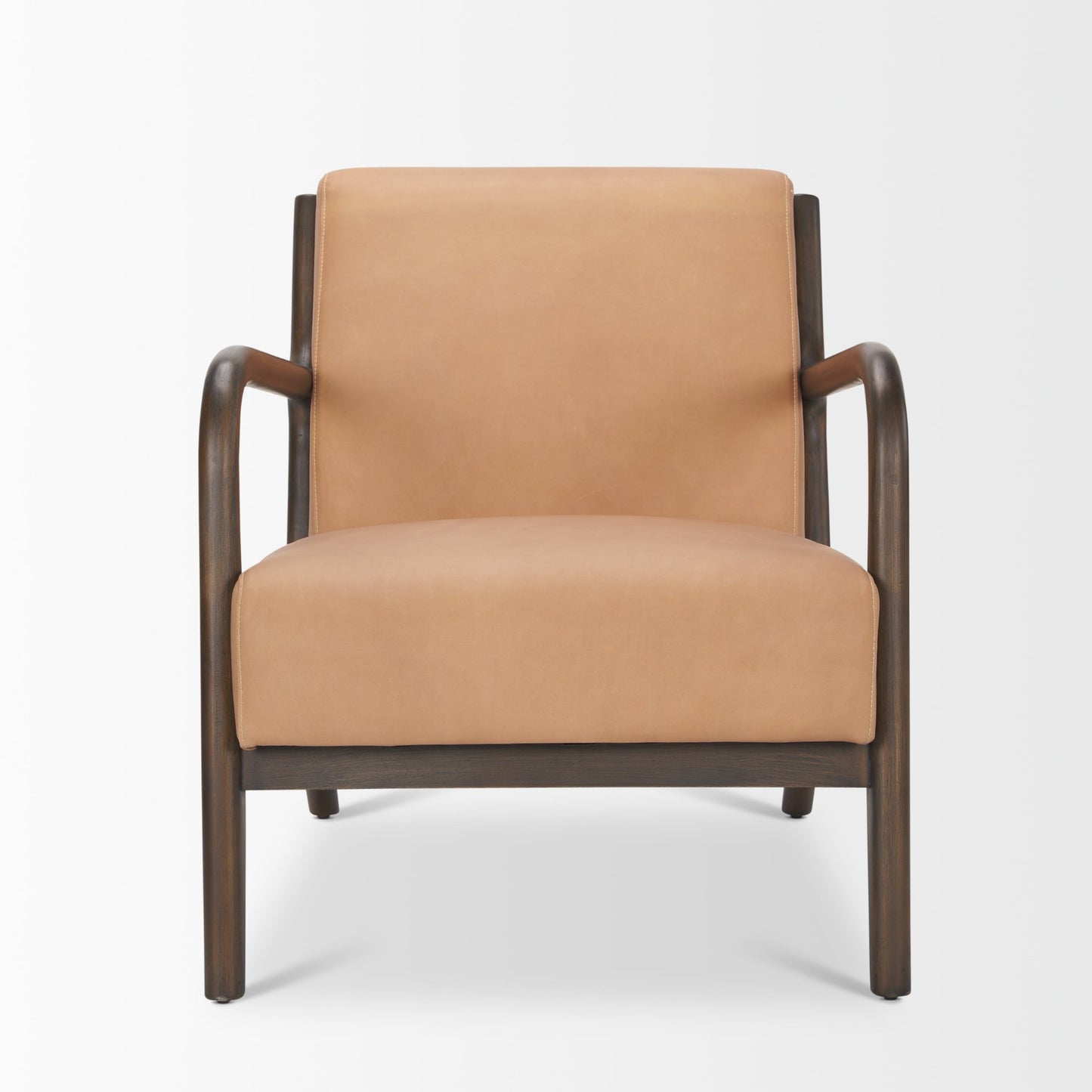 Cashel Accent Chair Medium Brown Wood | Leather - accent-chairs