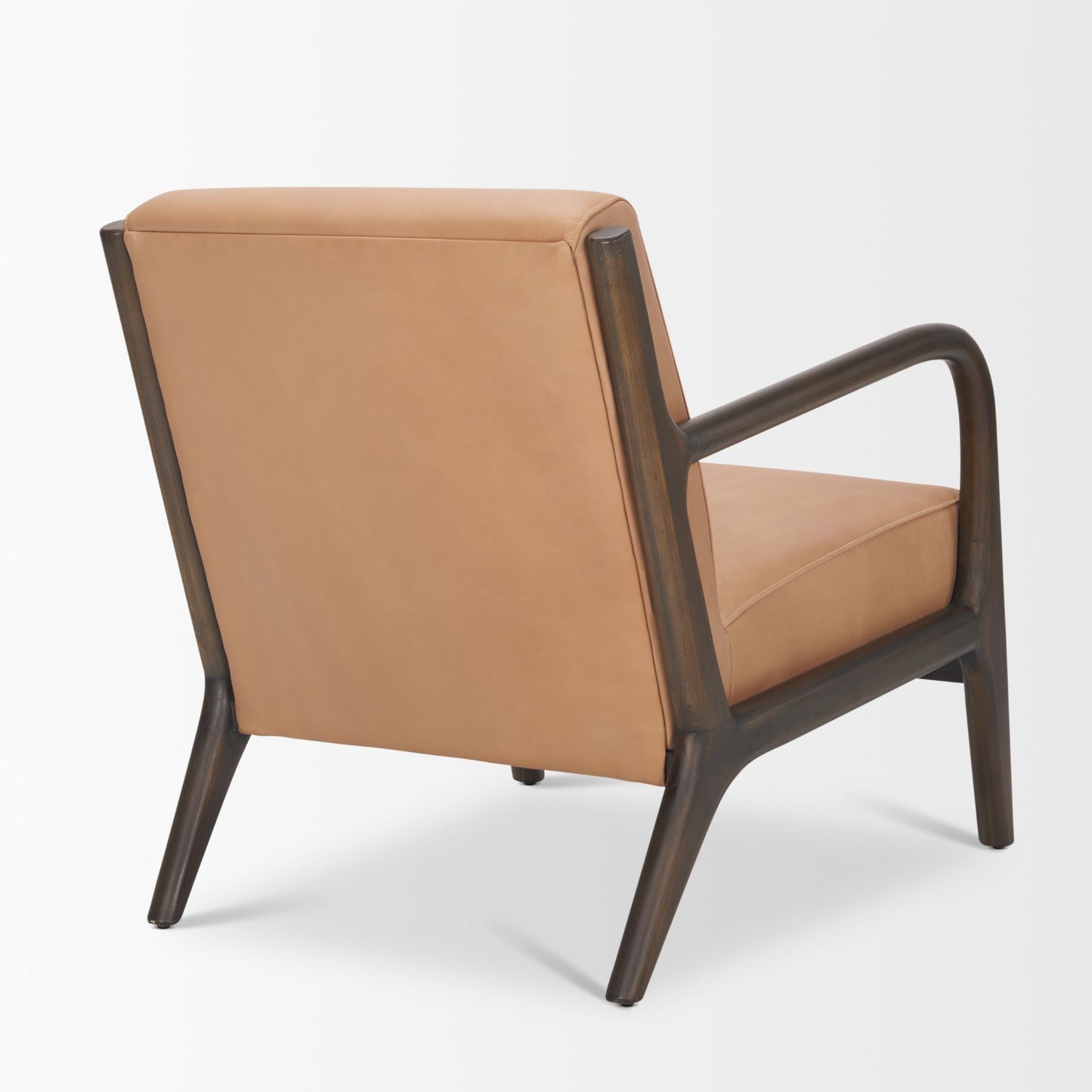 Cashel Accent Chair Medium Brown Wood | Leather - accent-chairs