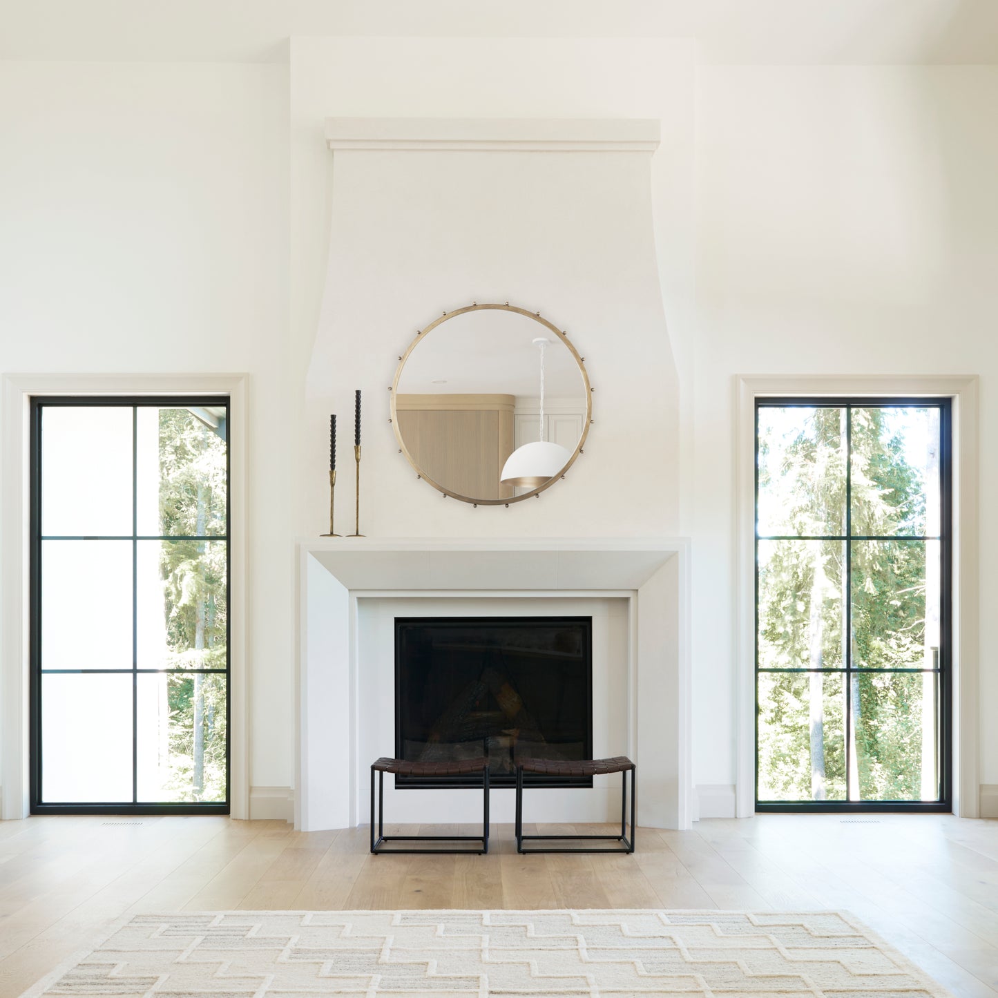 Elena Wall Mirror Gold Metal | 44’’ - wall-mirrors-grouped