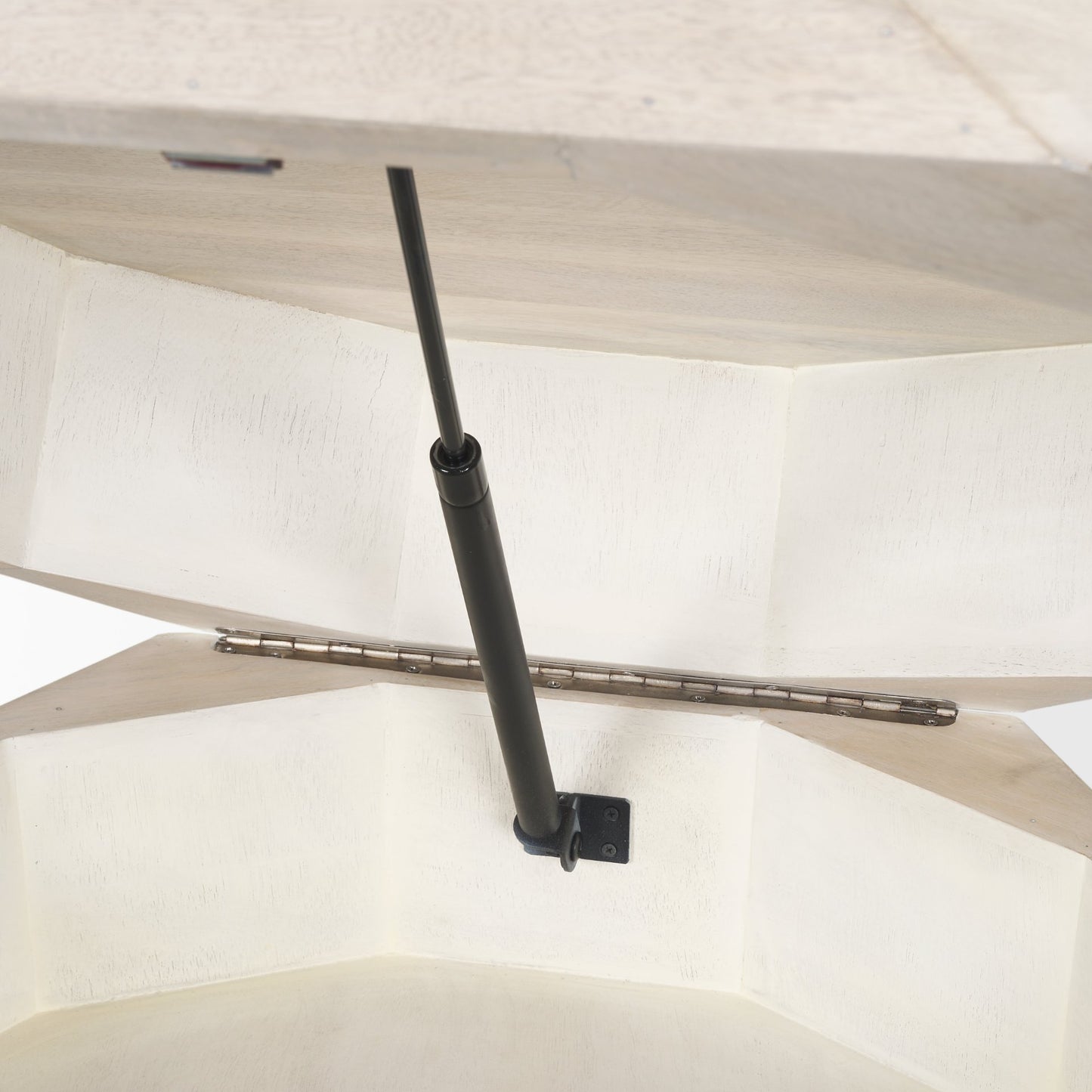Arreto 36" Hexagonal Hinged Solid Wood Top and Base Coffee Table