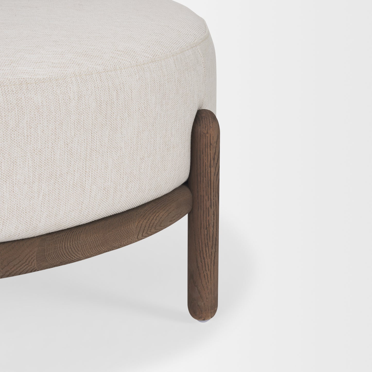 Gwynn Ottoman Dark Brown Wood | Oatmeal - ottoman-and-poufs