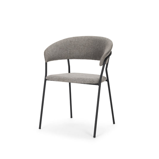 Carolyn Dining Chair Gray Fabric | Black Metal - dining-chairs