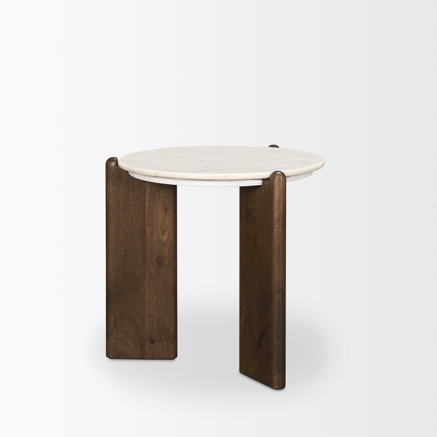 Rumer Side Table Dark Brown | White Marble - end-and-side-tables