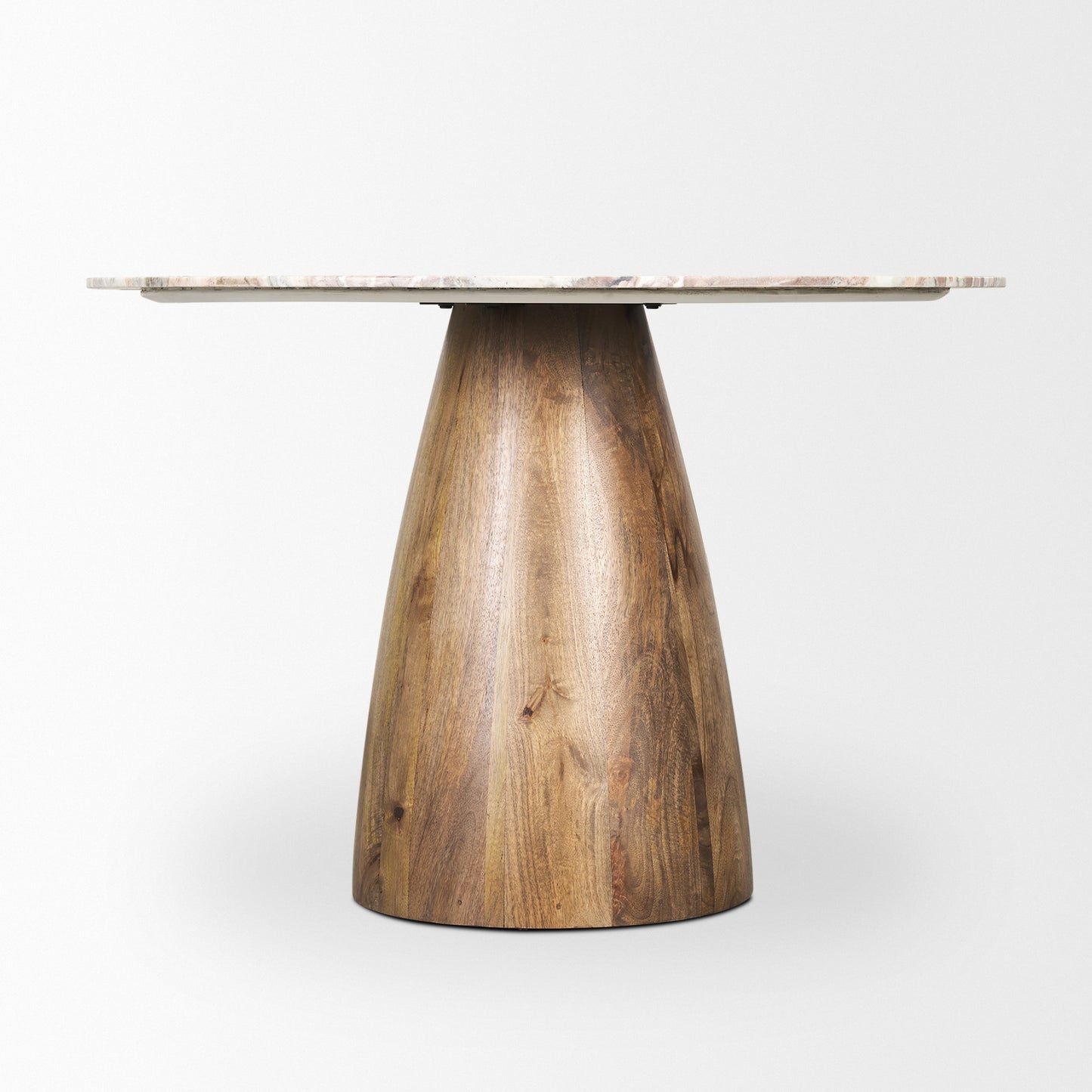 Allyson Dining Table Pink Marble | Medium Brown Wood - dining-table