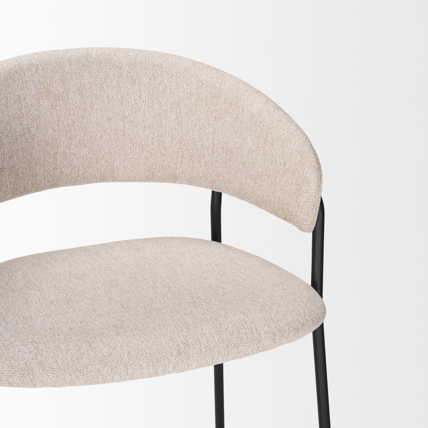 Carolyn Bar Stool w/ Oatmeal Fabric & Matte Black Metal