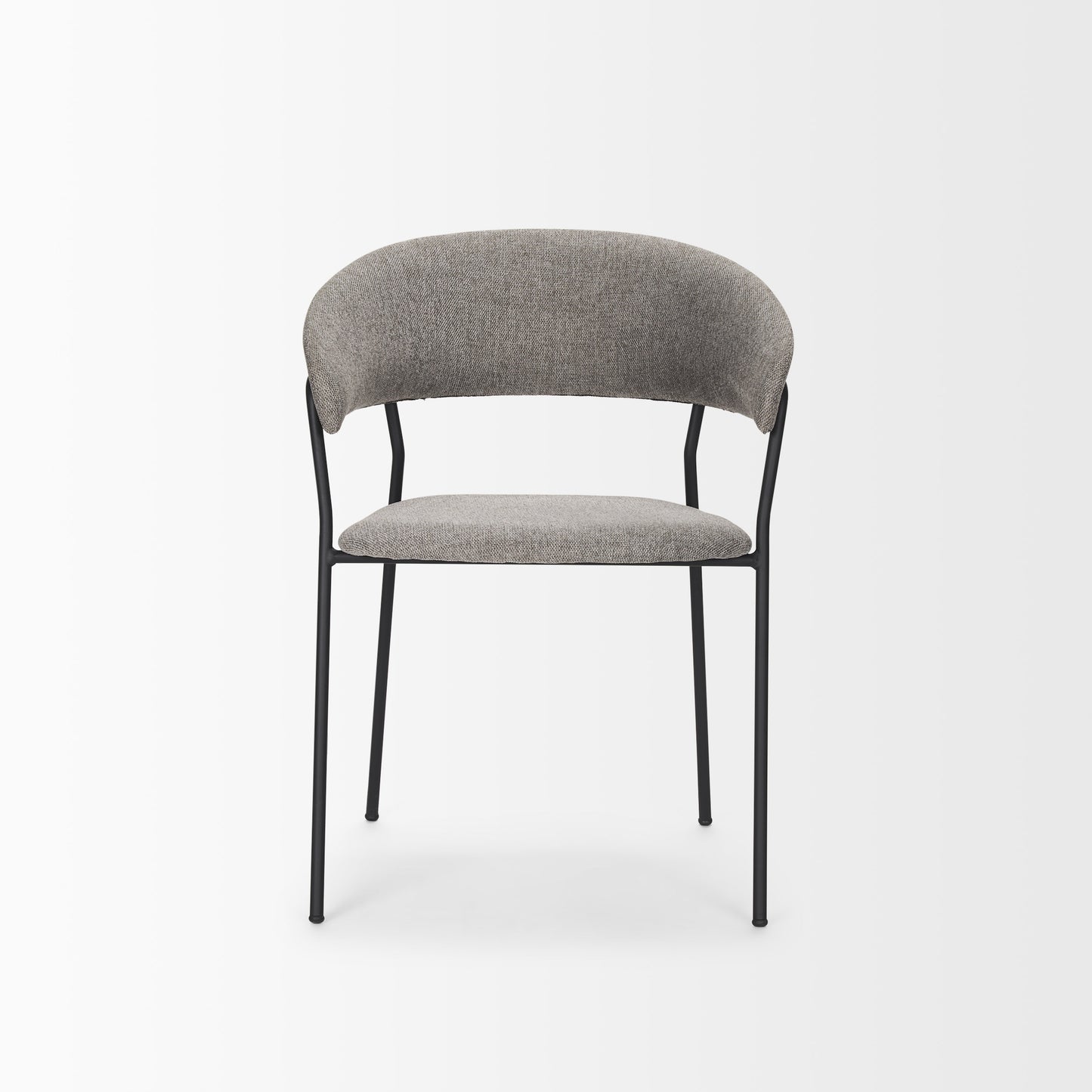 Carolyn Dining Chair Gray Fabric | Black Metal - dining-chairs