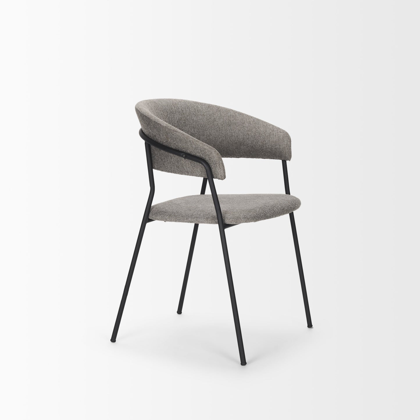 Carolyn Dining Chair Gray Fabric | Black Metal - dining-chairs