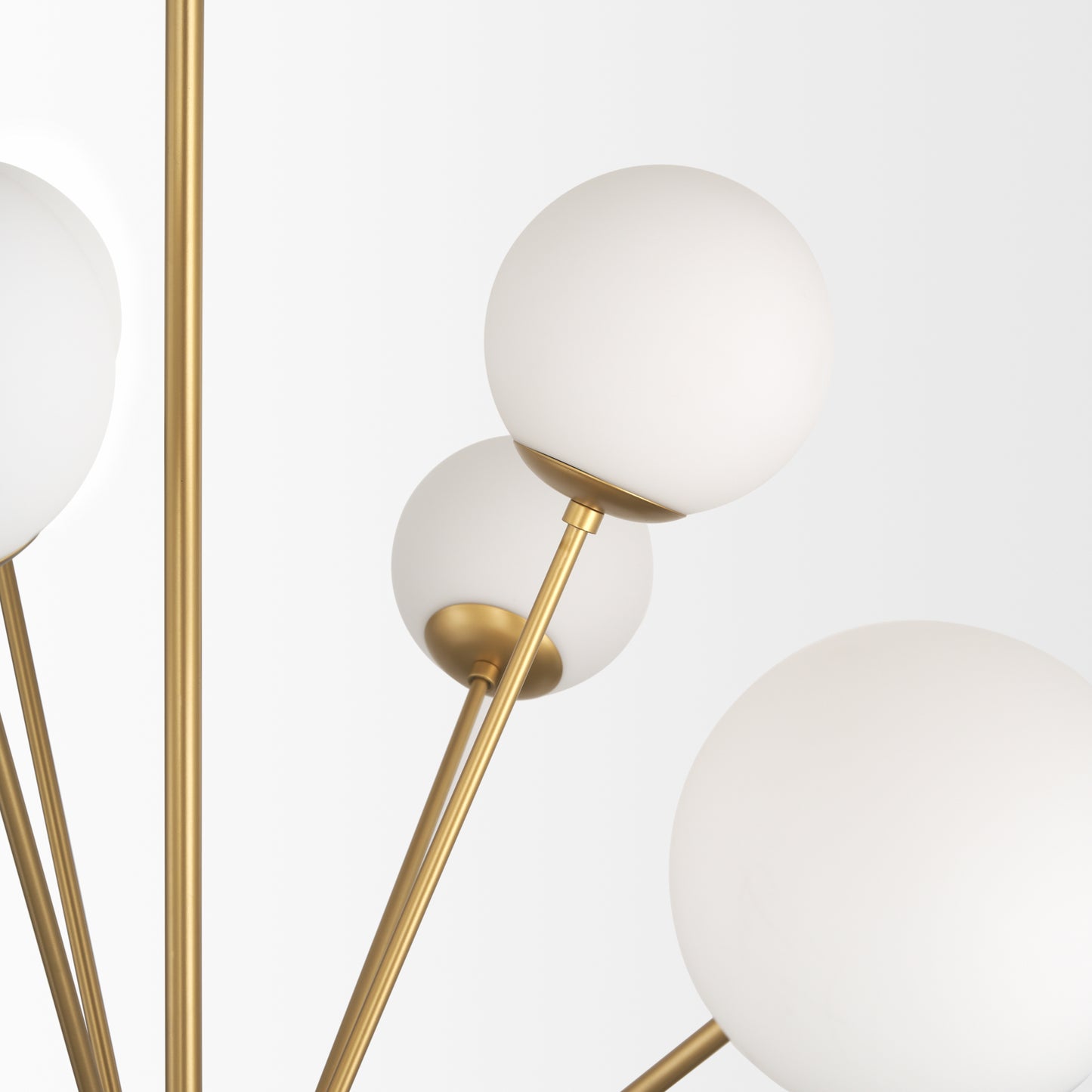 Barbara Brushed Gold Metal w/ Frosted Glass Globes 18-Light Chandelier
