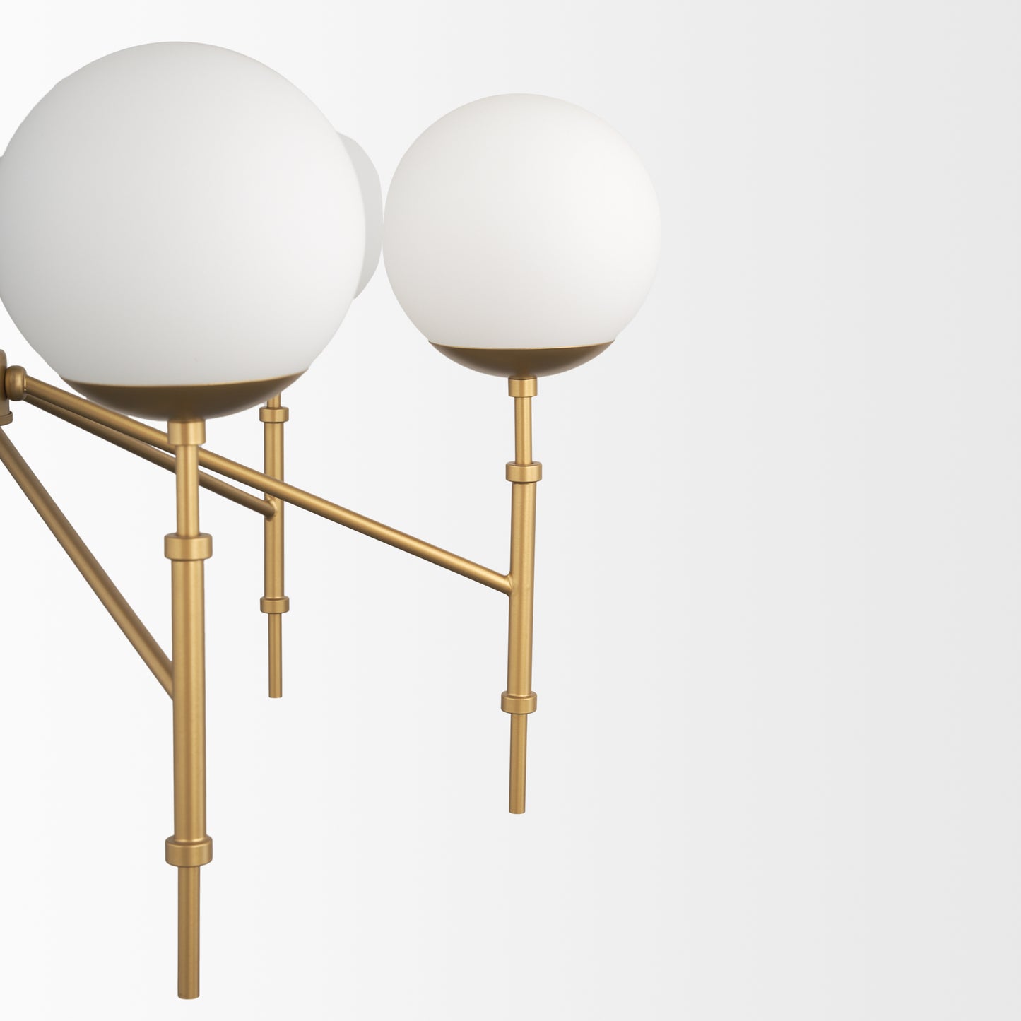 Edie Brushed Gold Metal w/ Frosted Glass Globes 6-Light Chandelier