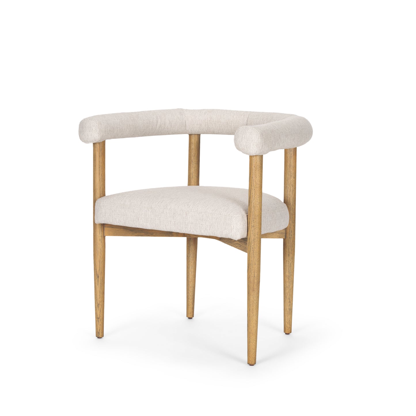 Arden Dining Chair Medium Brown Wood | Gray Fabric - dining-chairs