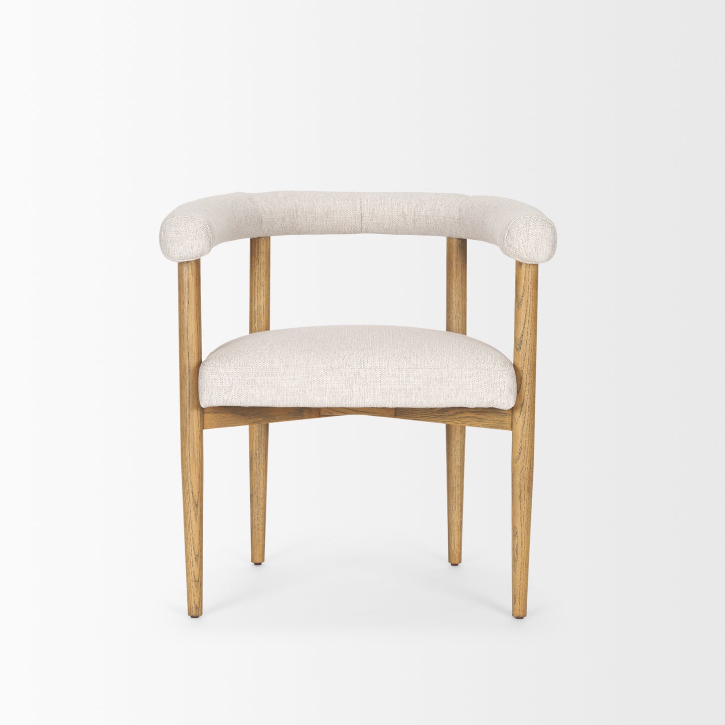 Arden Dining Chair Medium Brown Wood | Gray Fabric - dining-chairs
