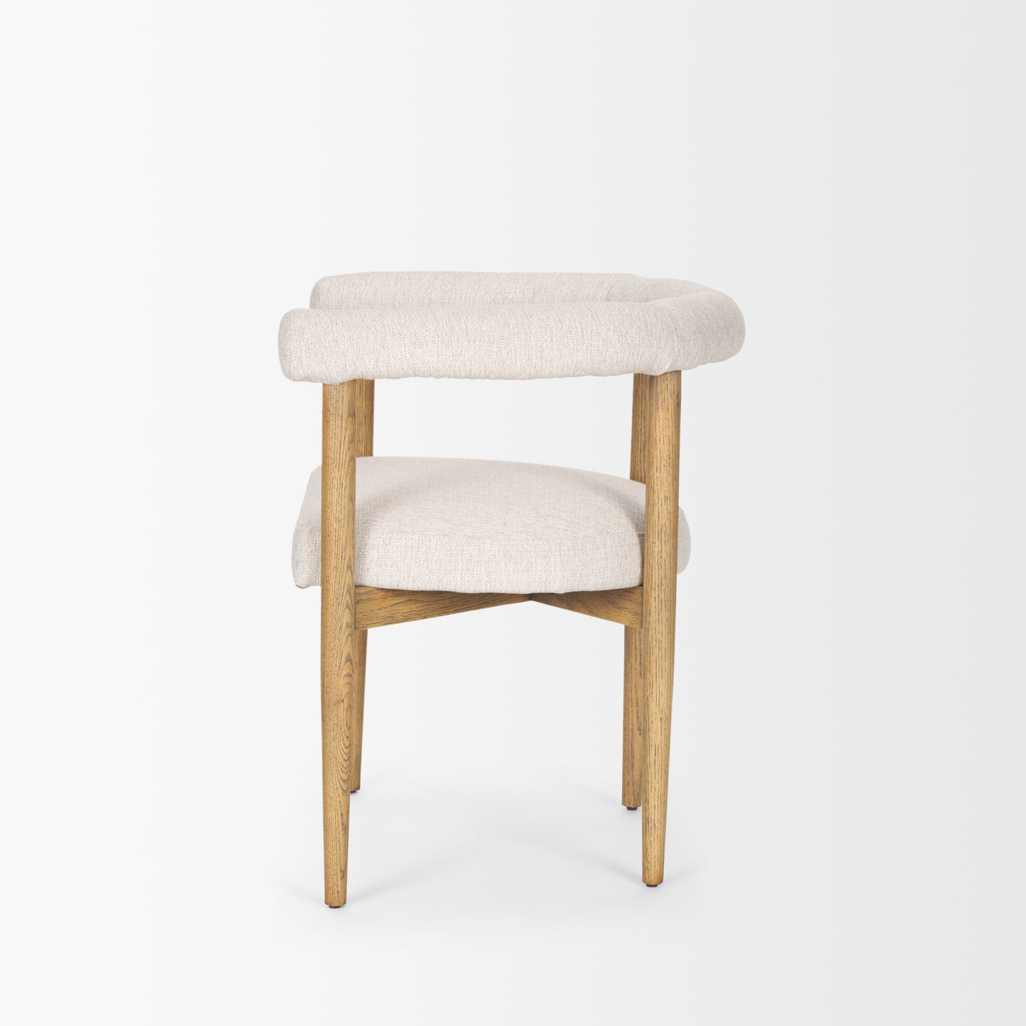 Arden Dining Chair Medium Brown Wood | Gray Fabric - dining-chairs