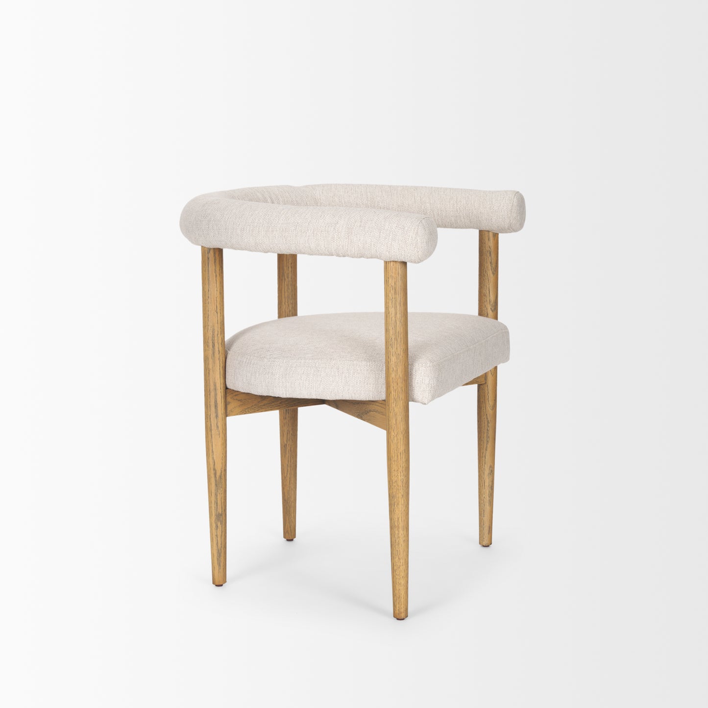 Arden Dining Chair Medium Brown Wood | Gray Fabric - dining-chairs