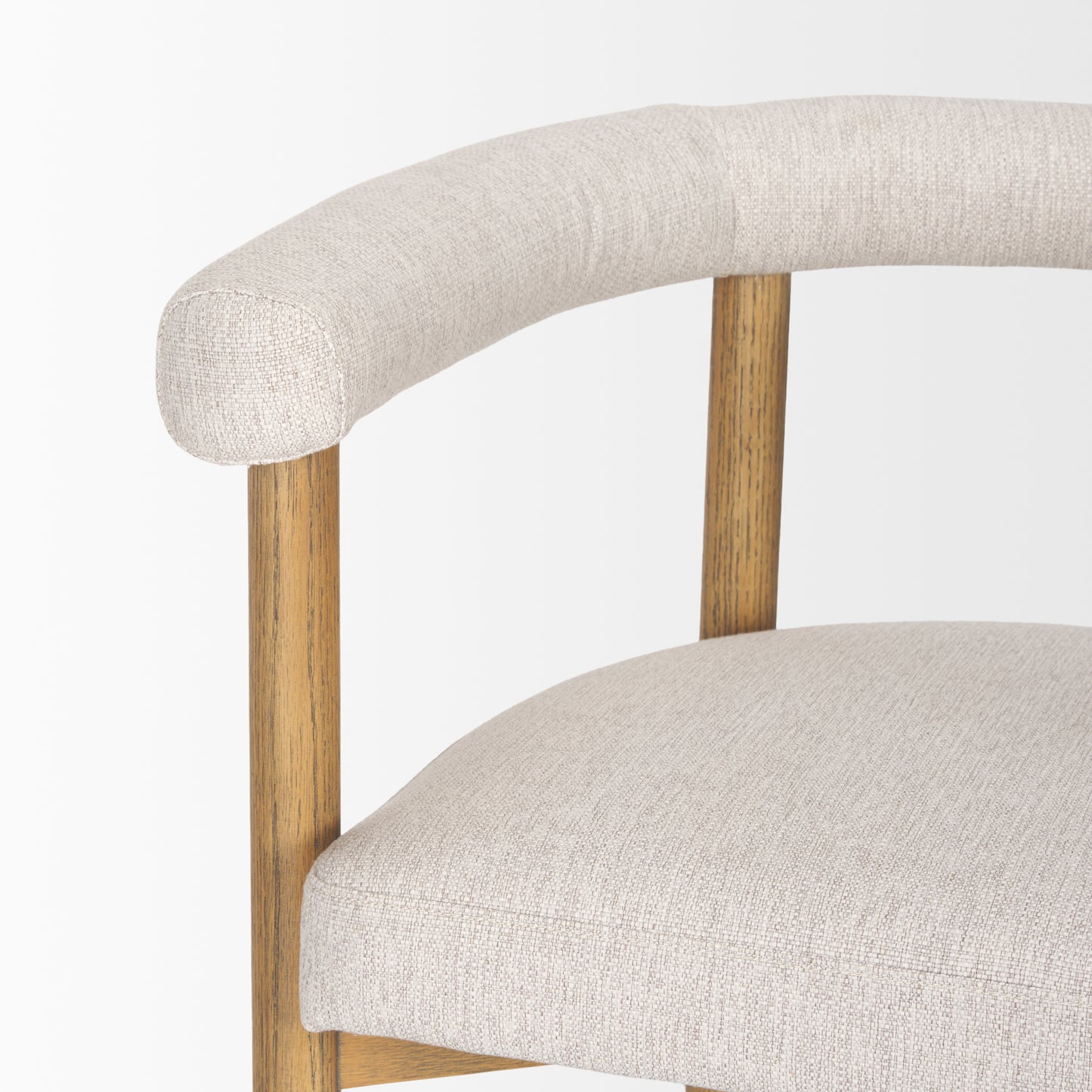 Arden Dining Chair Medium Brown Wood | Gray Fabric - dining-chairs
