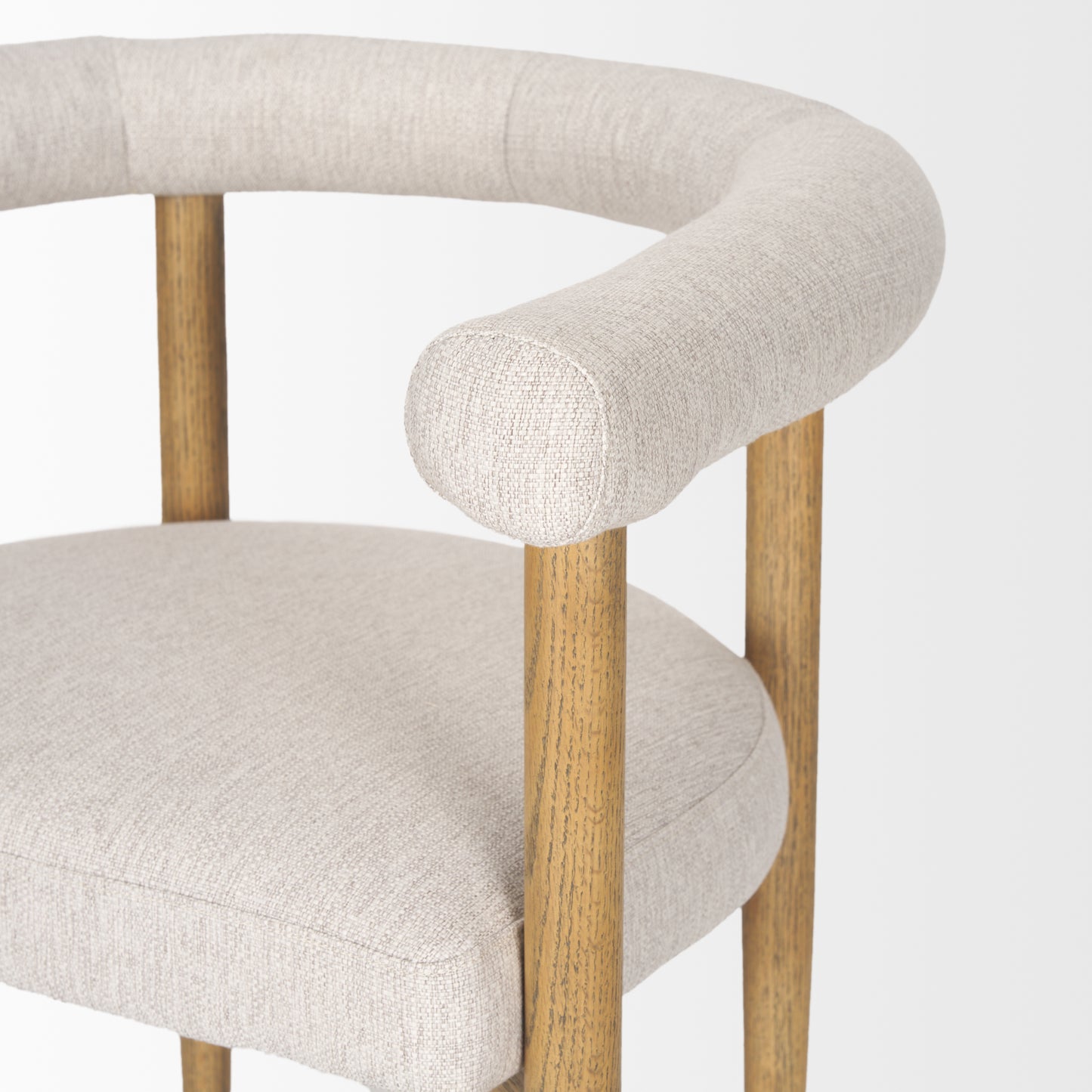 Arden Dining Chair Medium Brown Wood | Gray Fabric - dining-chairs