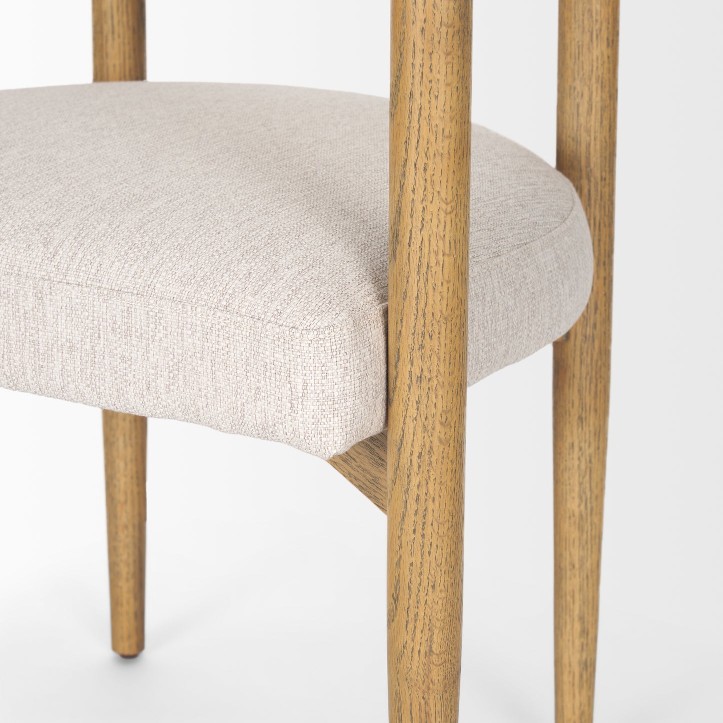 Arden Dining Chair Medium Brown Wood | Gray Fabric - dining-chairs