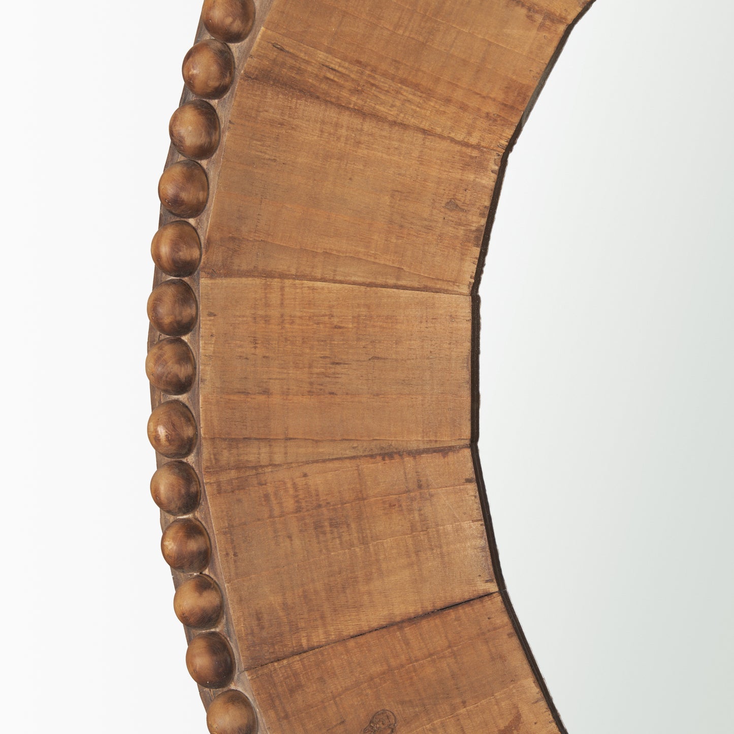 Ranela Light Brown Beaded Wooden Wall Mirror